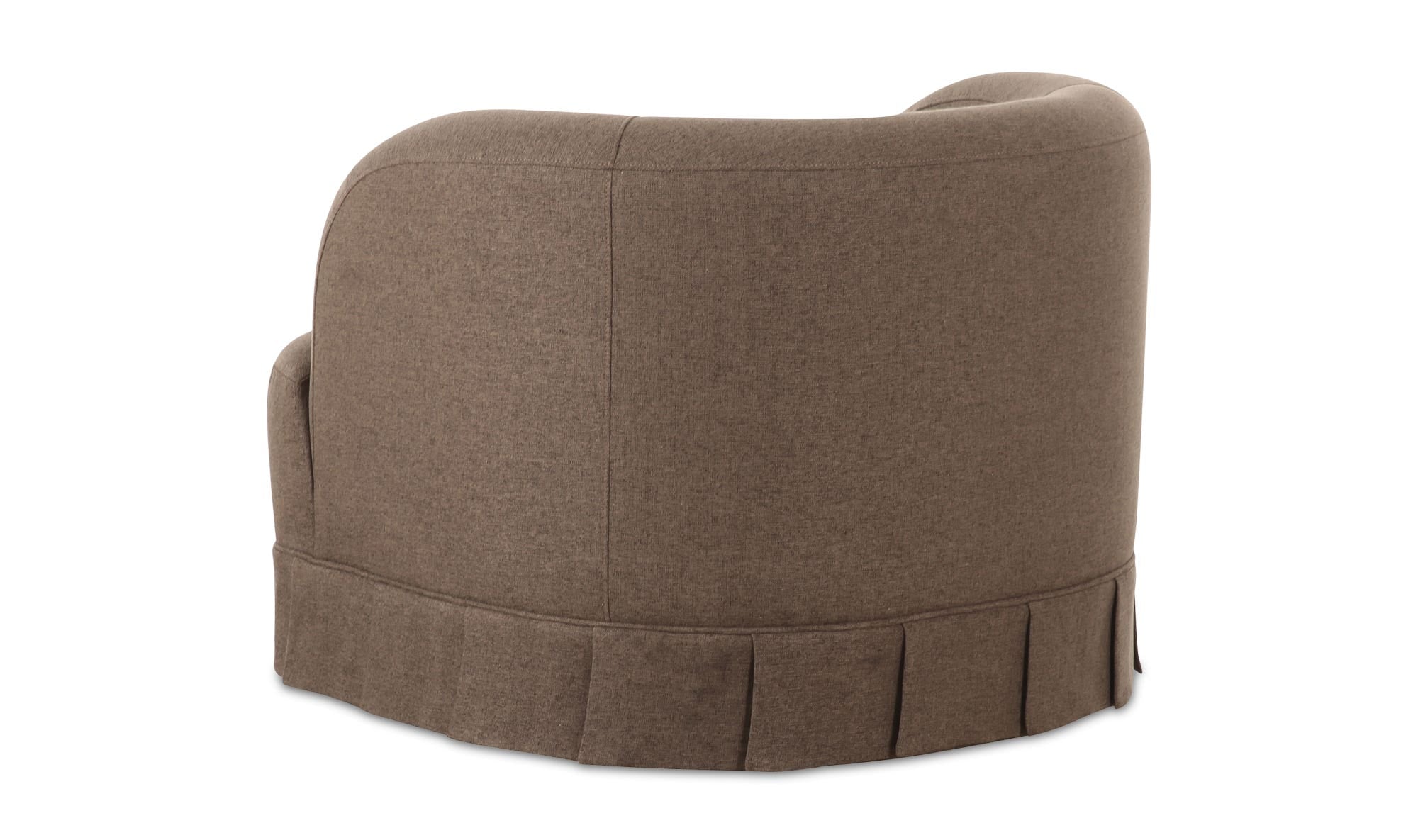 32" Brown Upholstered Swivel Accent Chair