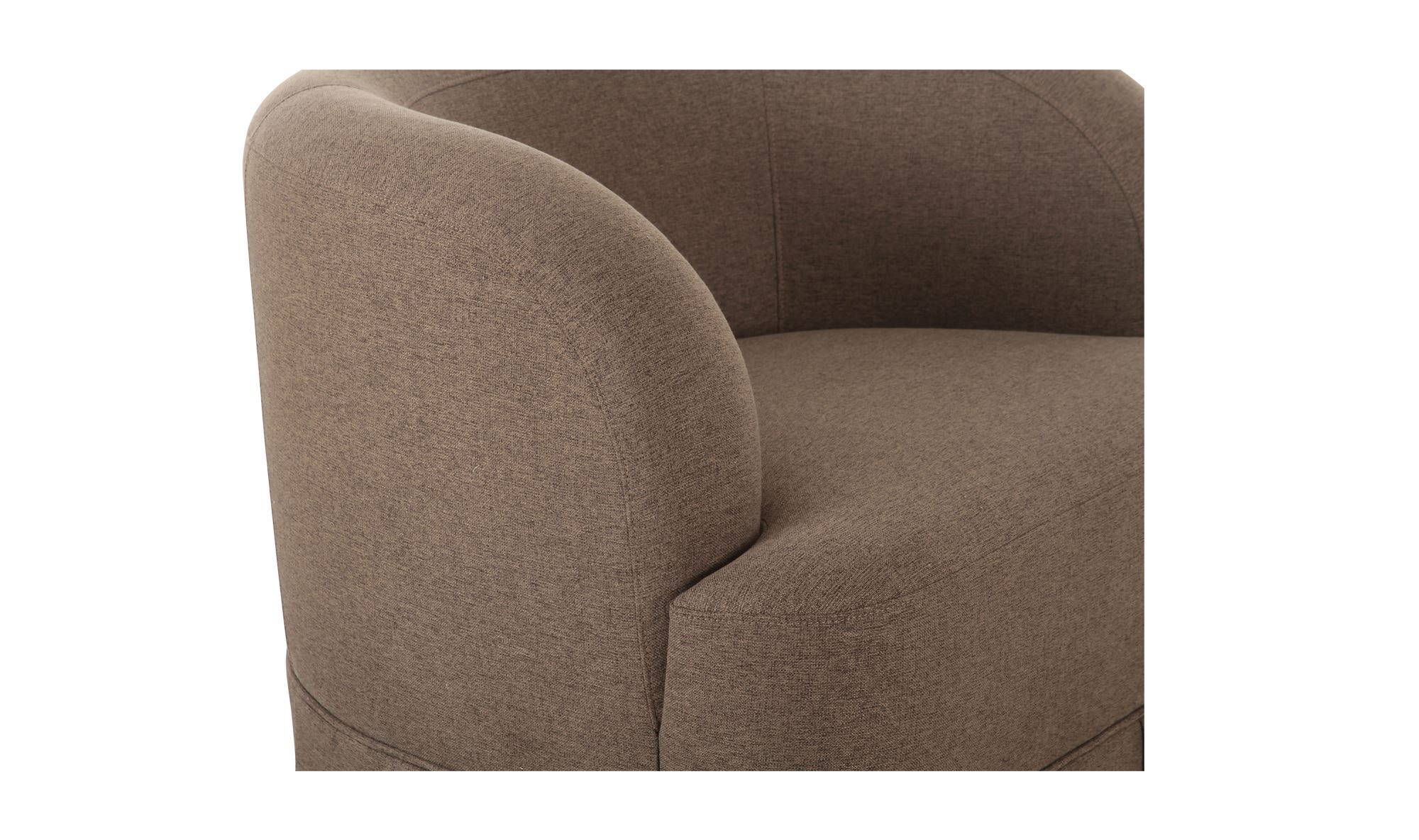 32" Brown Upholstered Swivel Accent Chair