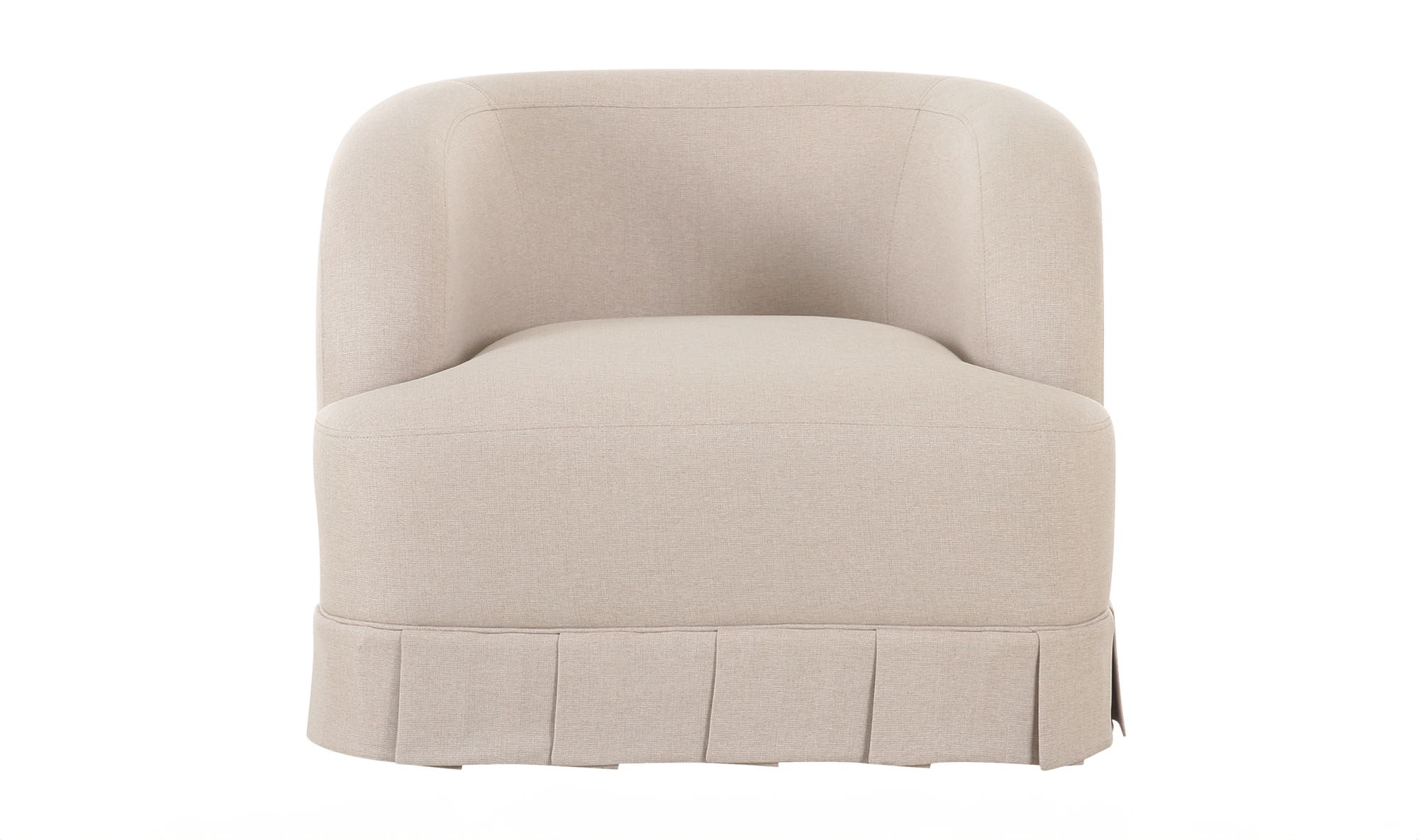 32" Beige Upholstered Swivel Accent Chair