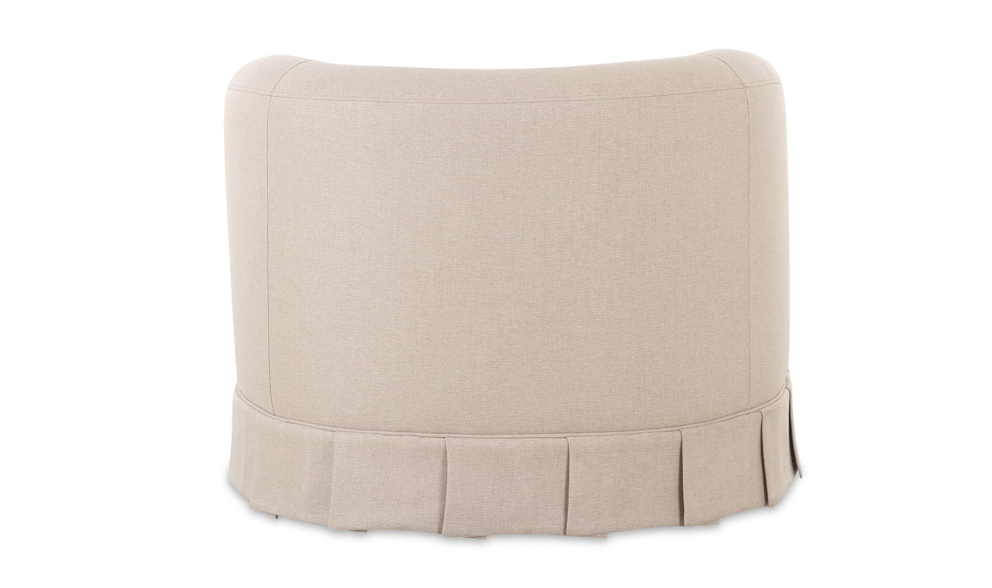 32" Beige Upholstered Swivel Accent Chair