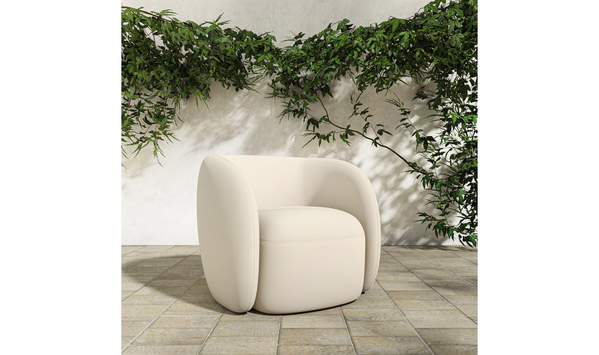 32" Cream Upholstered Accent Chair