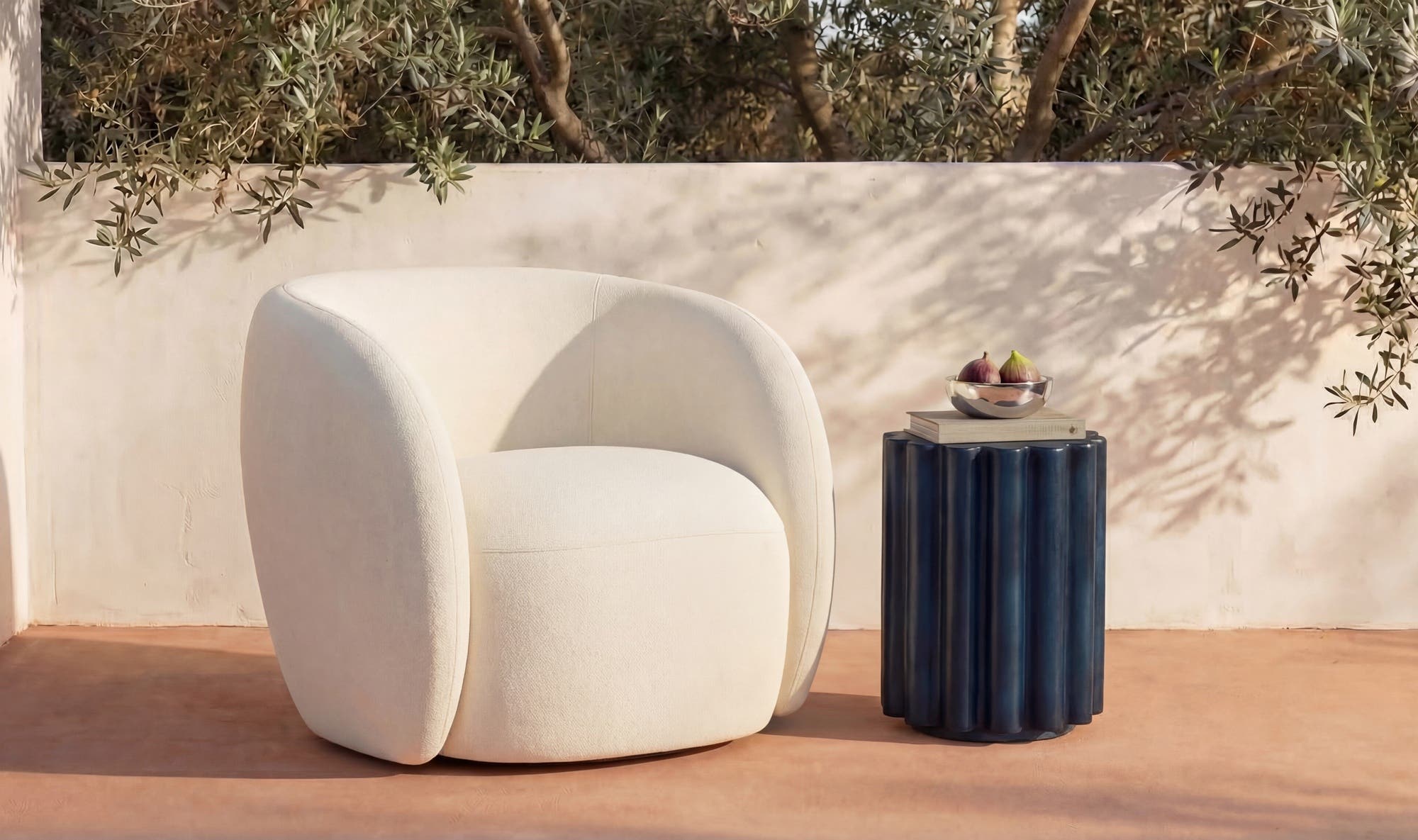 32" Cream Upholstered Accent Chair