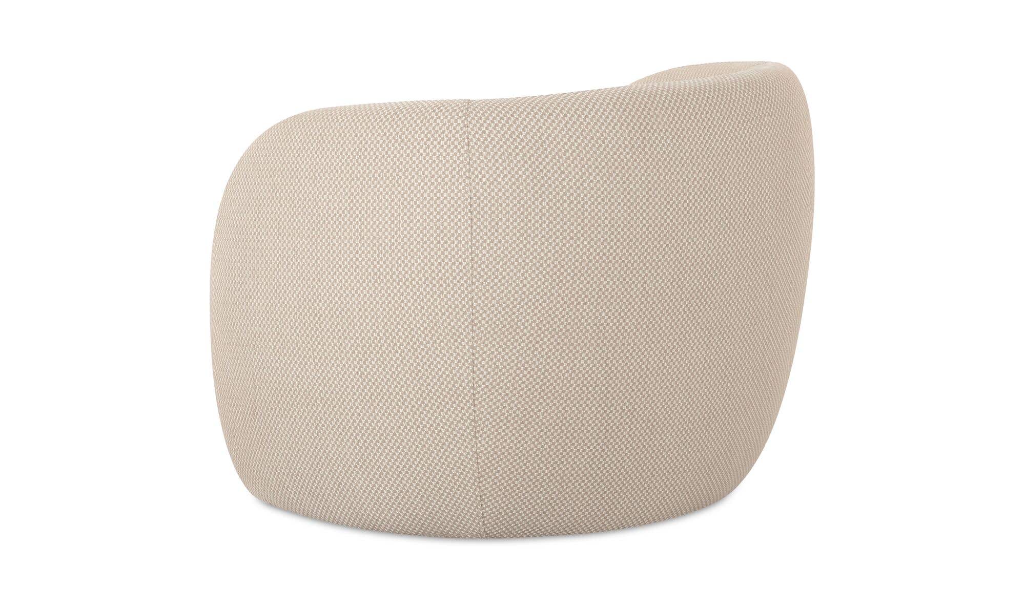 32" Beige Check Upholstered Accent Chair