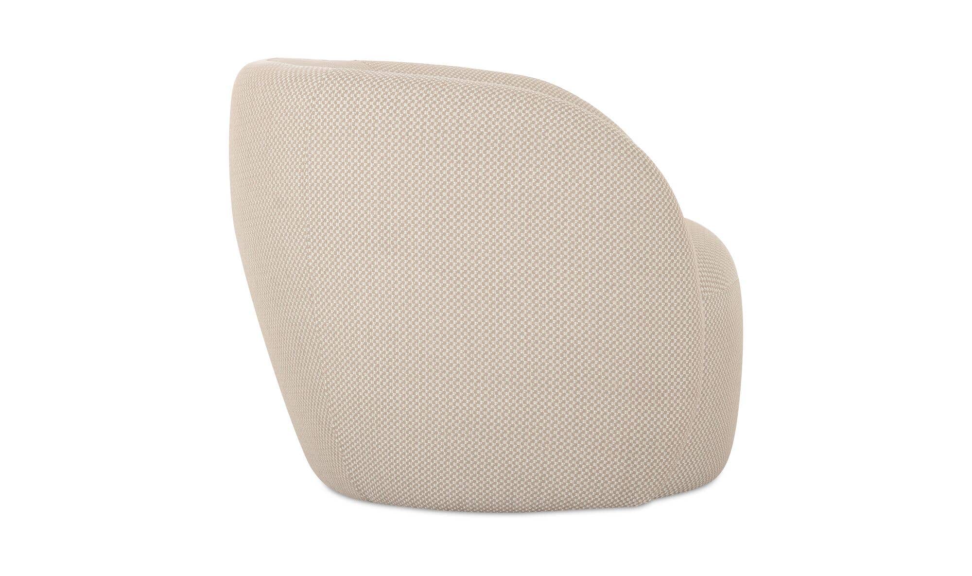 32" Beige Check Upholstered Accent Chair