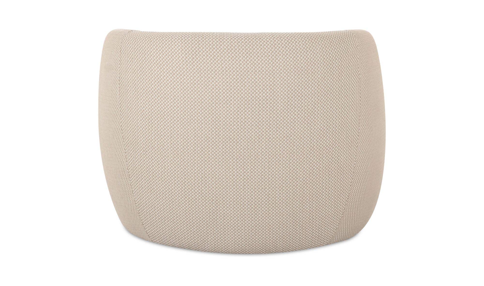 32" Beige Check Upholstered Accent Chair