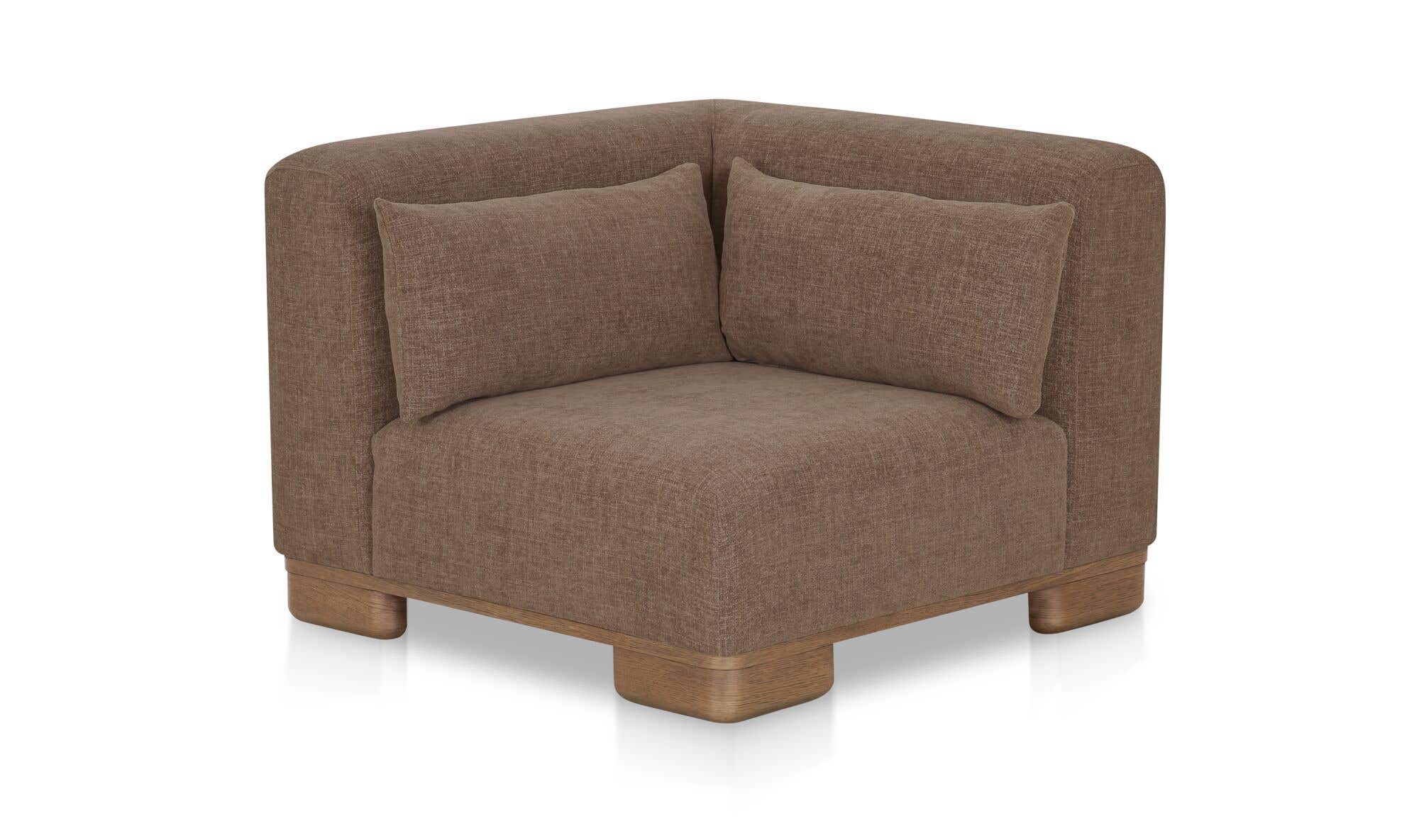 40" Dark Brown Upholstered Corner Chair