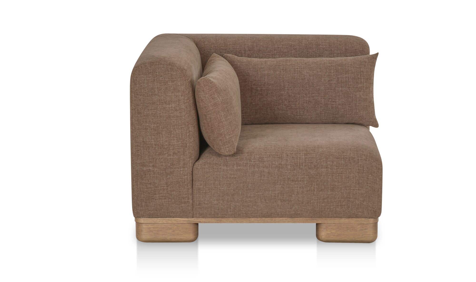40" Dark Brown Upholstered Corner Chair