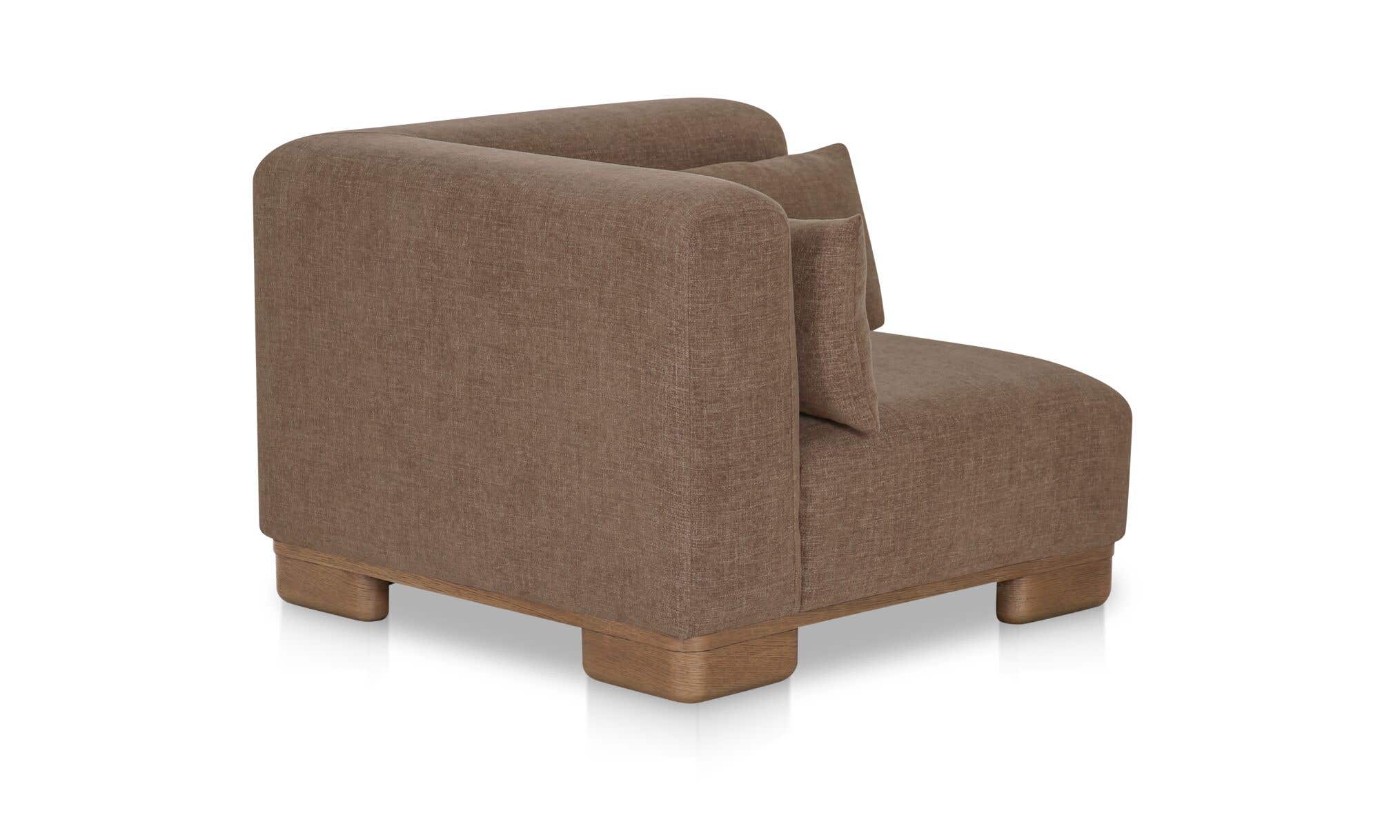 40" Dark Brown Upholstered Corner Chair