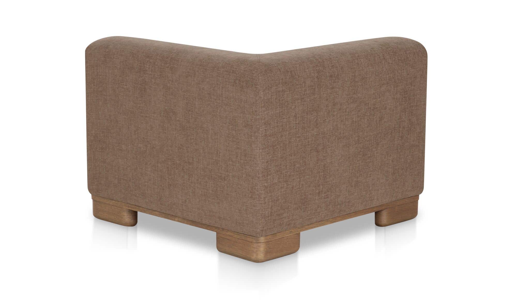 40" Dark Brown Upholstered Corner Chair
