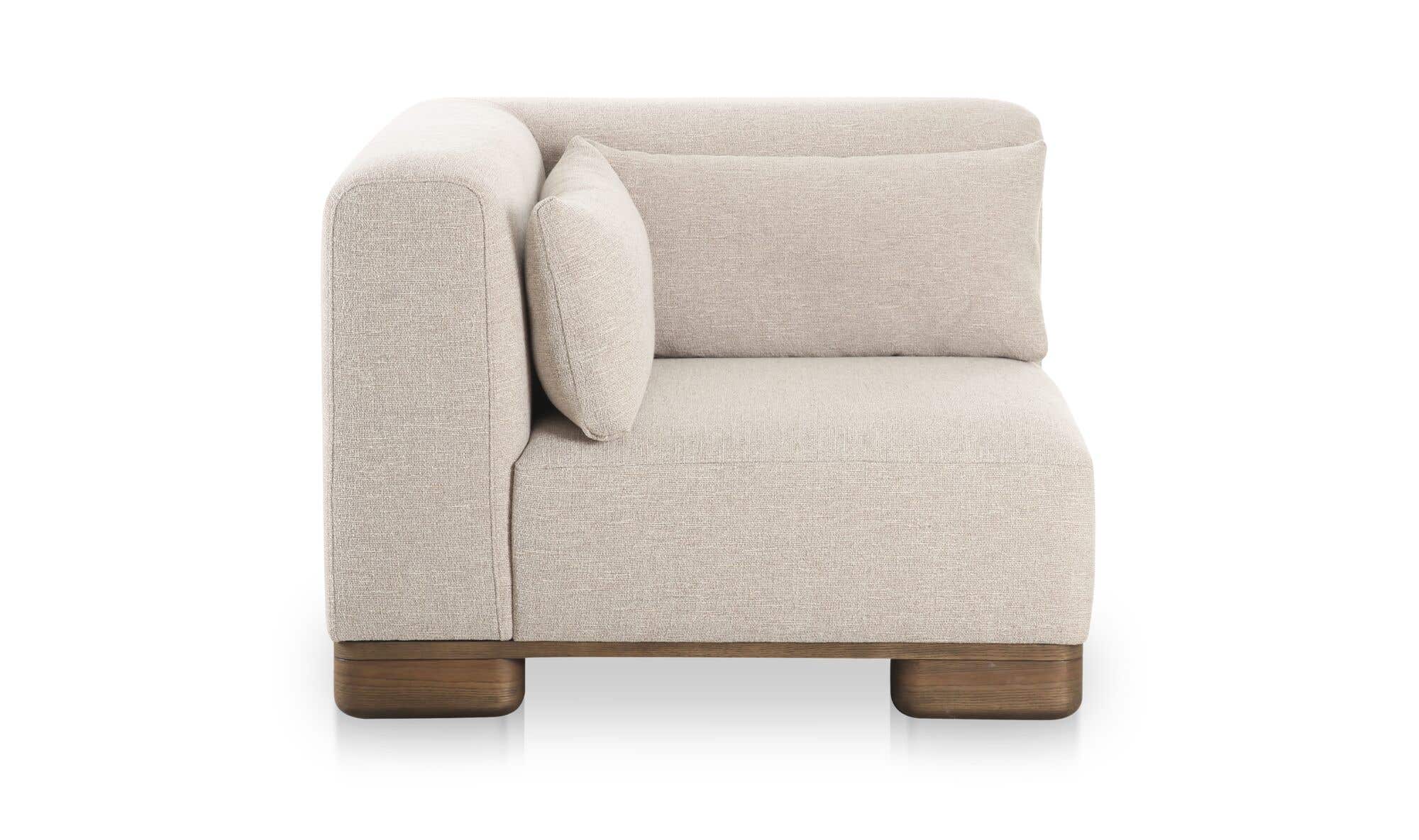 40" Oatmeal Upholstered Corner Chair