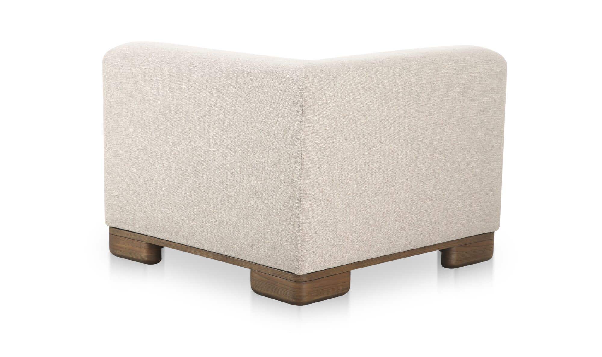 40" Oatmeal Upholstered Corner Chair