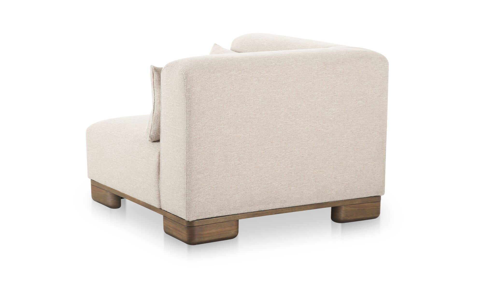 40" Oatmeal Upholstered Corner Chair