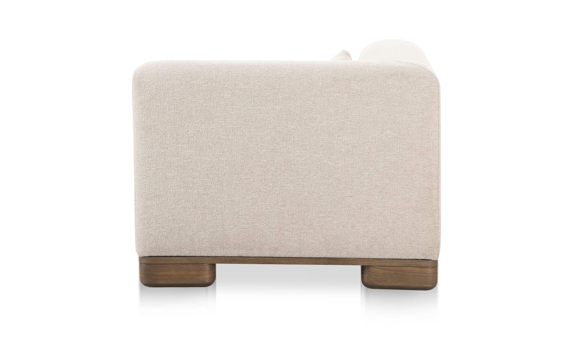 40" Oatmeal Upholstered Corner Chair