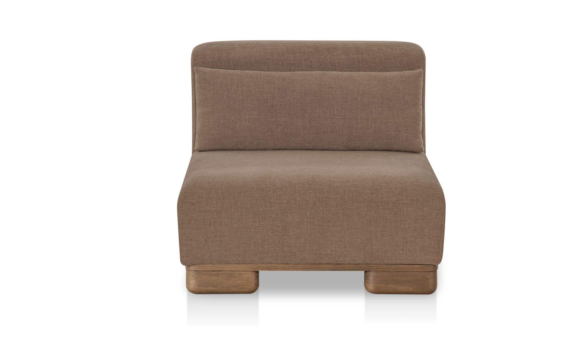 35" Dark Brown Upholstered Slipper Chair