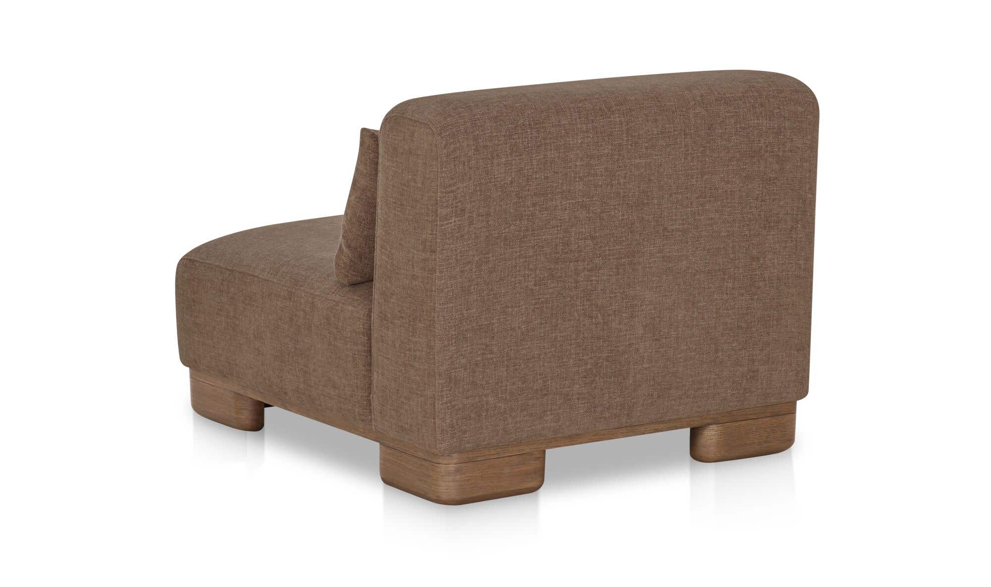 35" Dark Brown Upholstered Slipper Chair