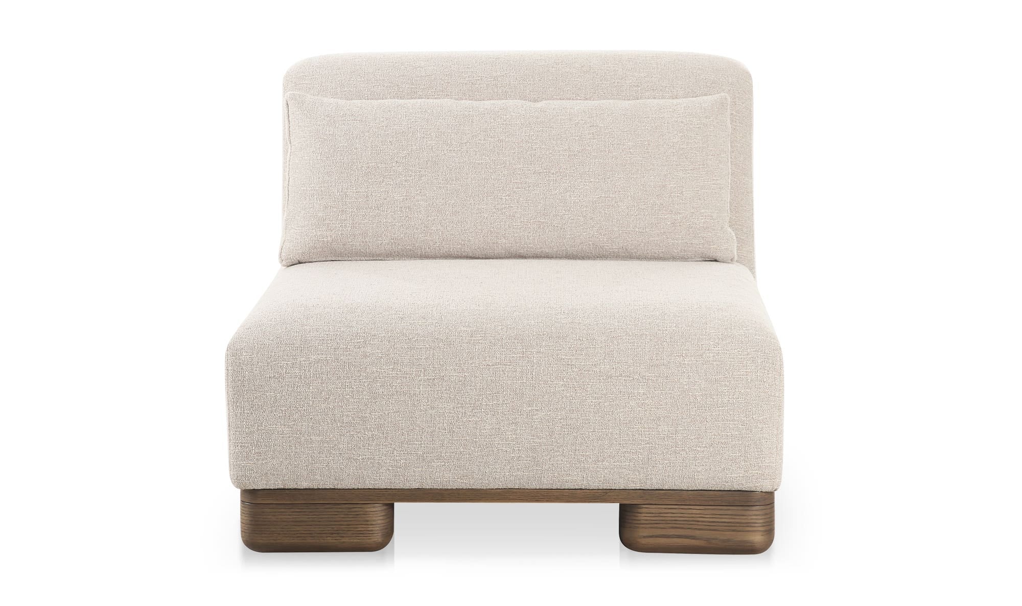 35" Oatmeal Upholstered Slipper Chair