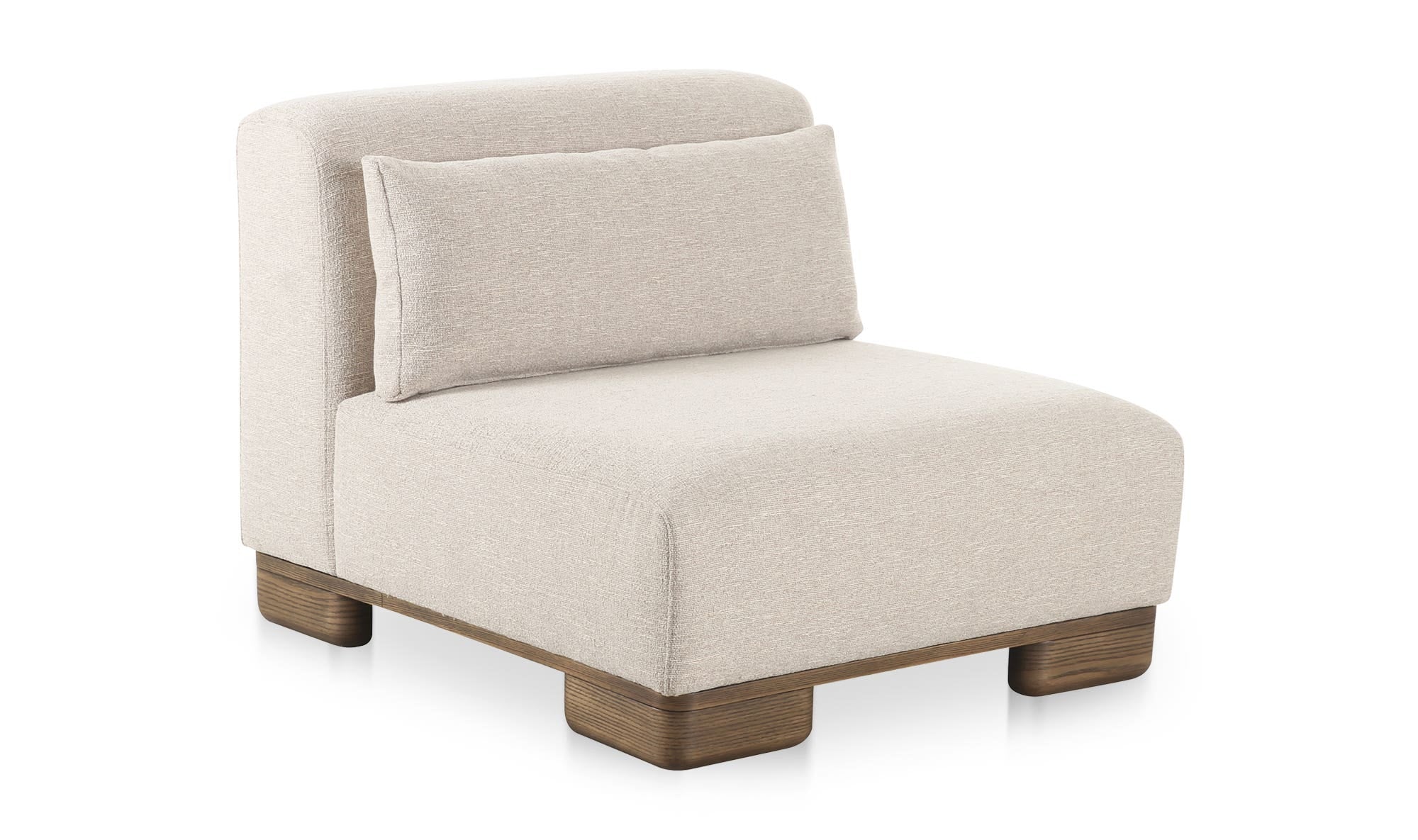 35" Oatmeal Upholstered Slipper Chair
