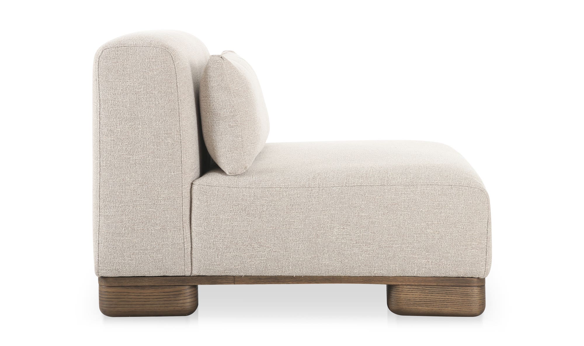 35" Oatmeal Upholstered Slipper Chair
