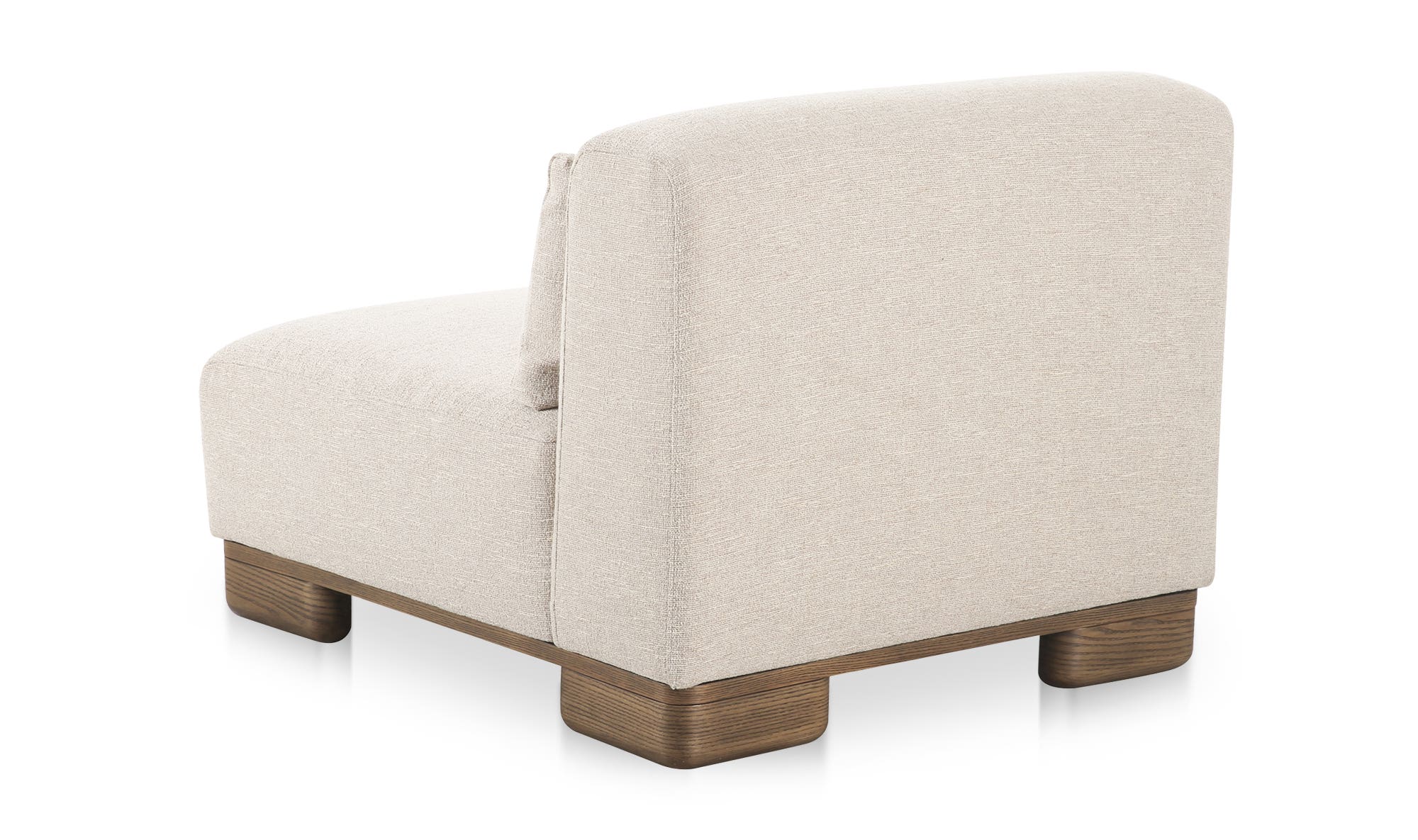 35" Oatmeal Upholstered Slipper Chair