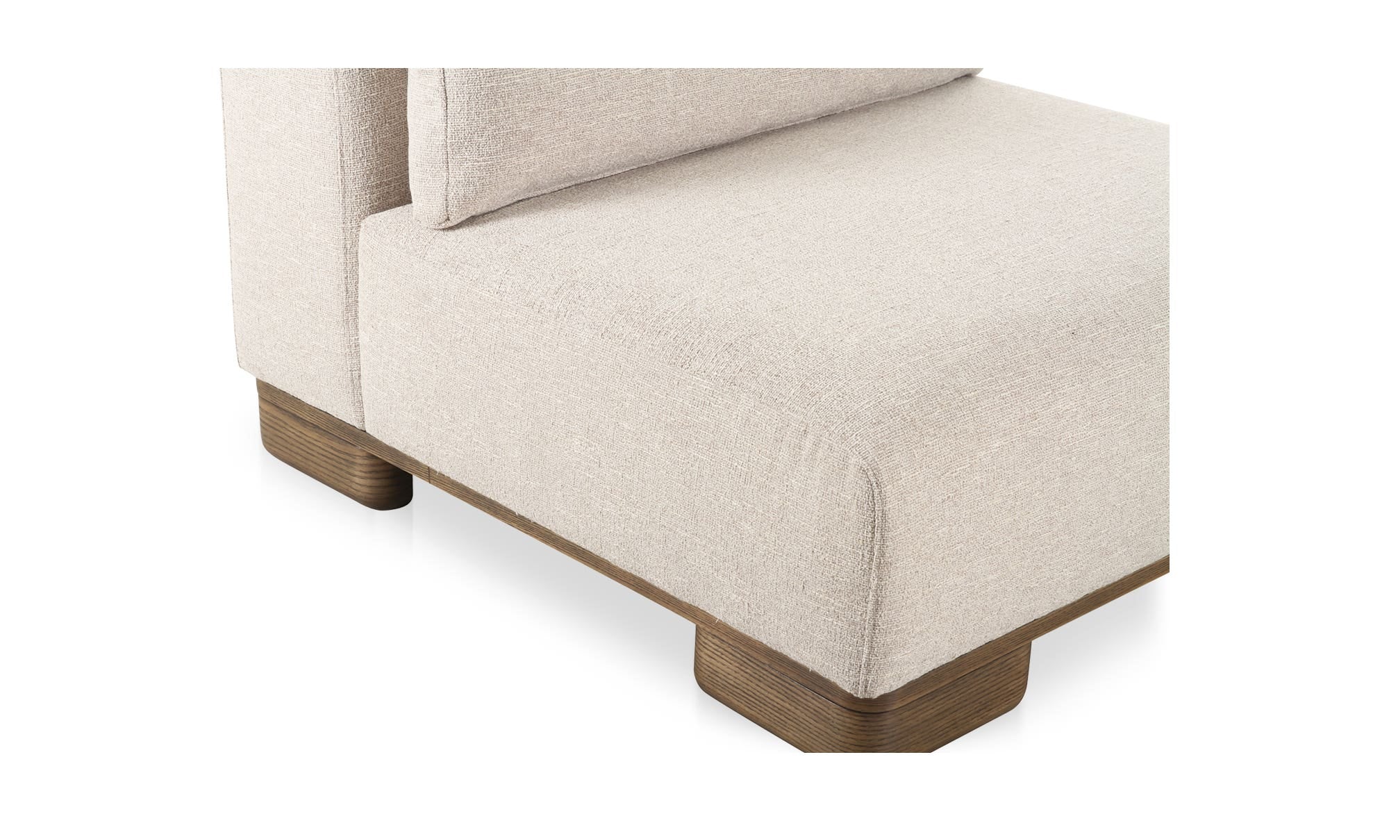 35" Oatmeal Upholstered Slipper Chair