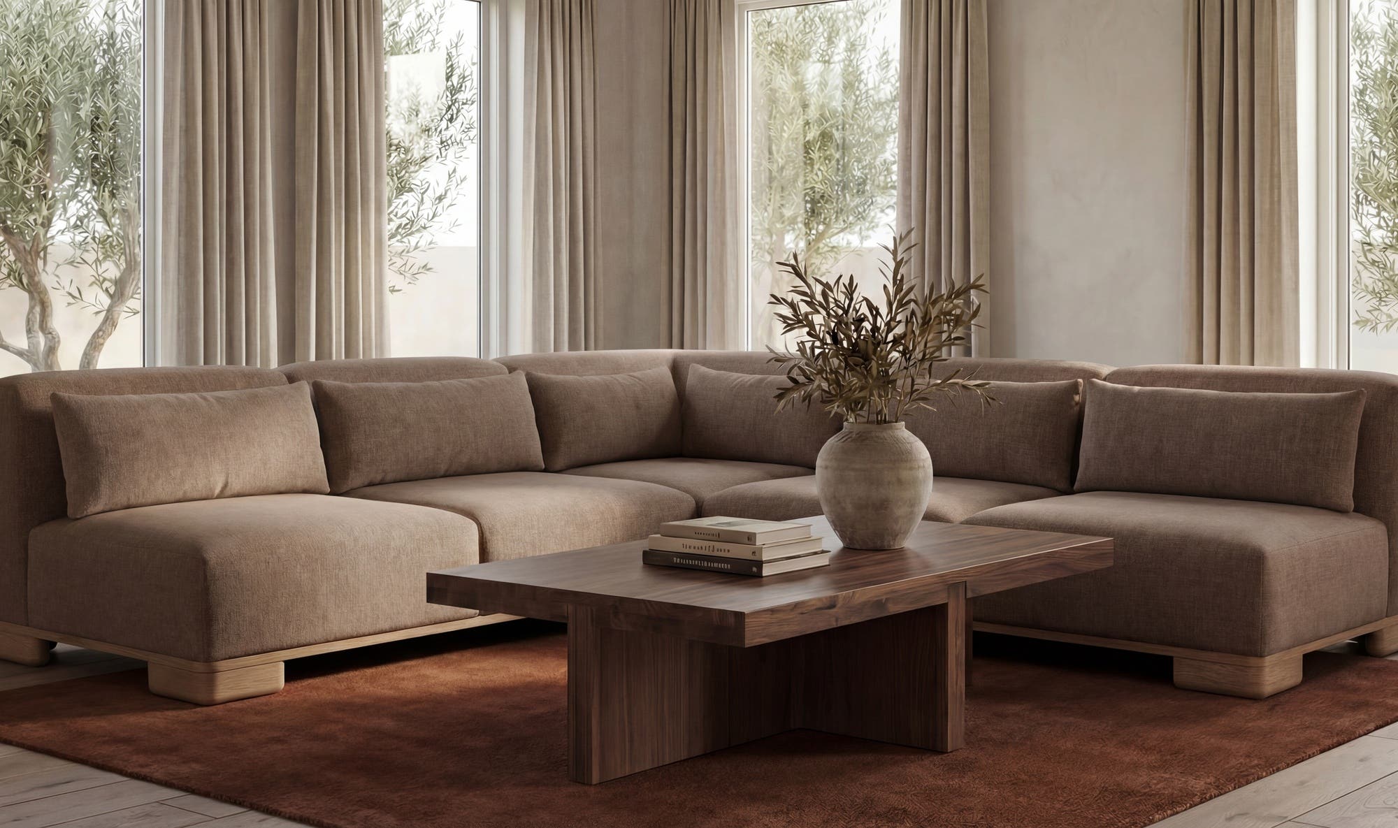 70" Dark Brown Upholstered Sofa