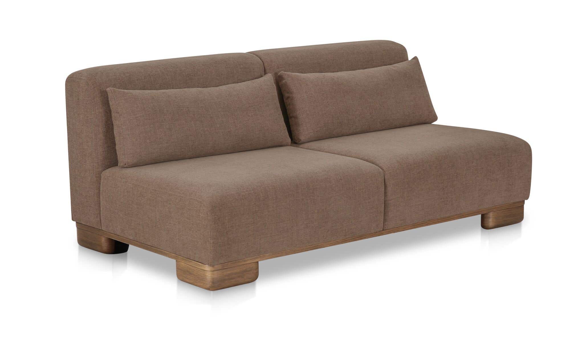 70" Dark Brown Upholstered Sofa