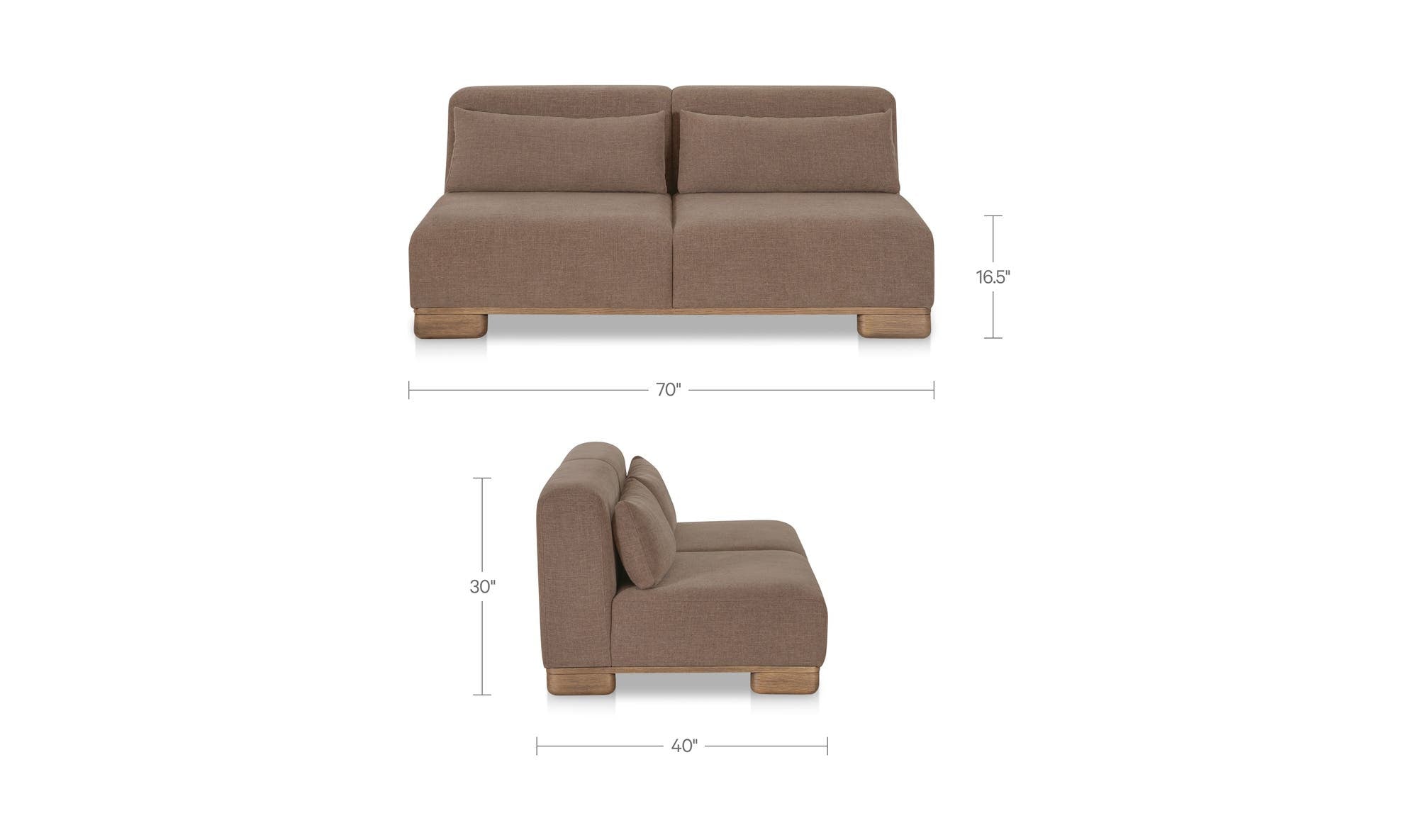 70" Dark Brown Upholstered Sofa