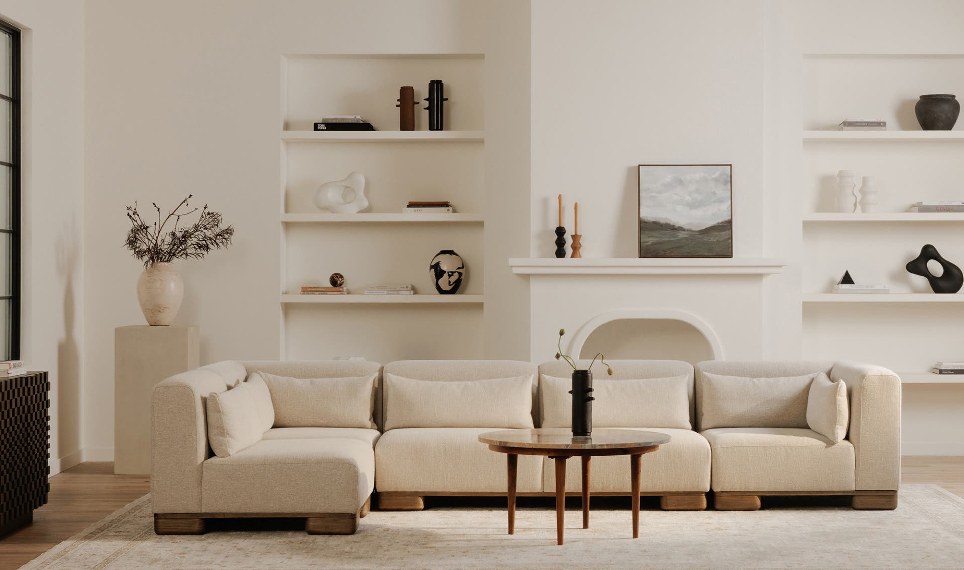 70" Oatmeal Upholstered Sofa