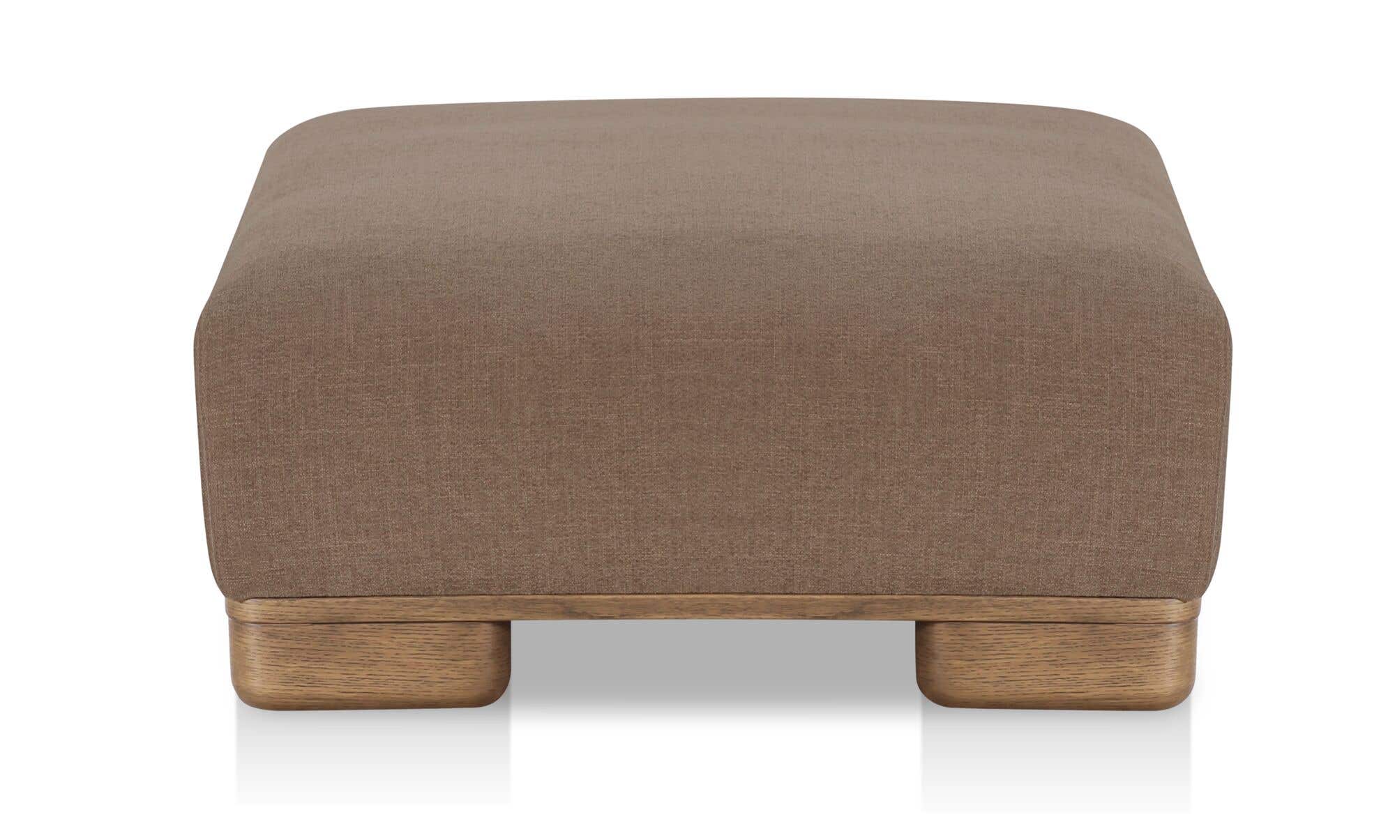 35" Dark Brown Upholstered Ottoman