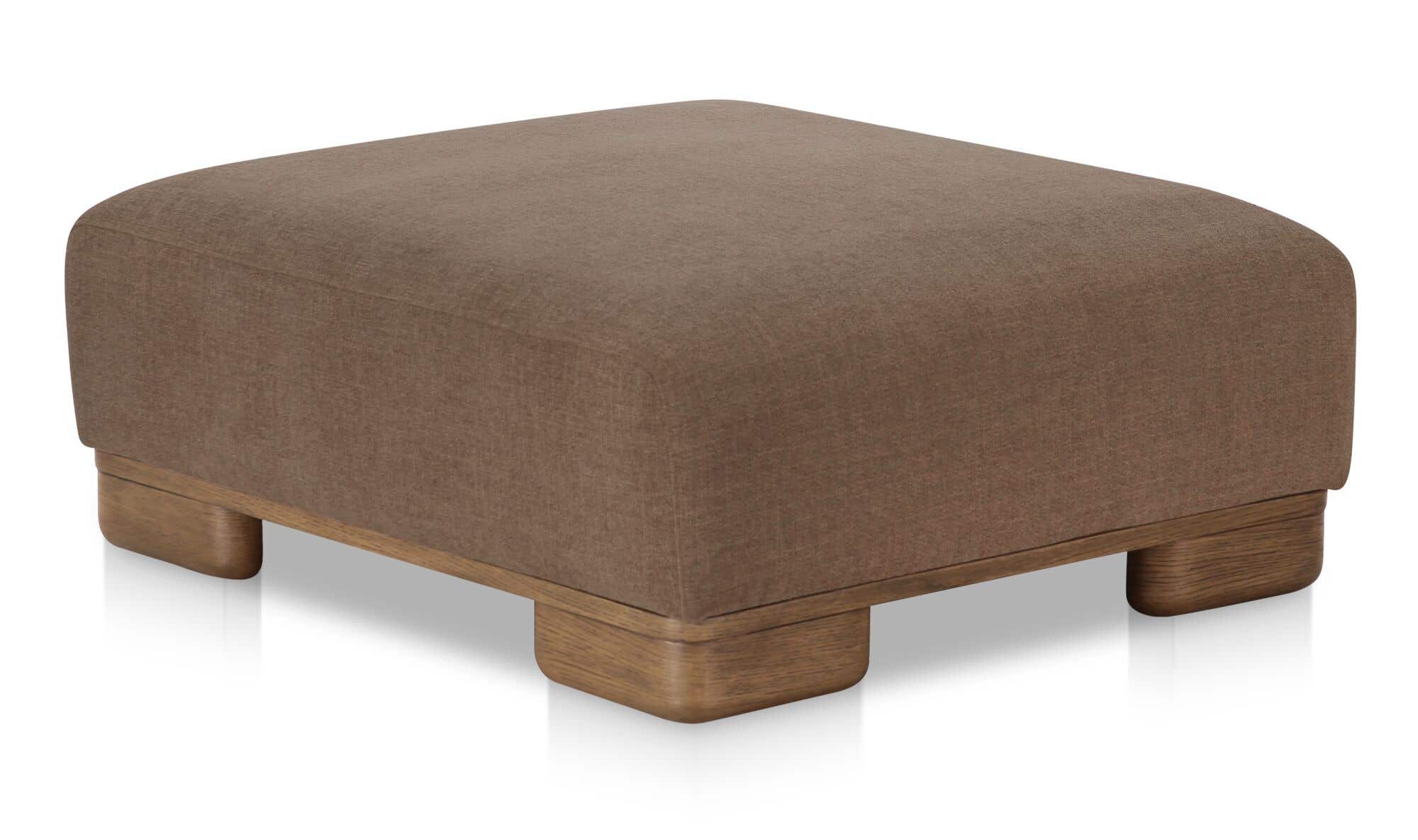 35" Dark Brown Upholstered Ottoman