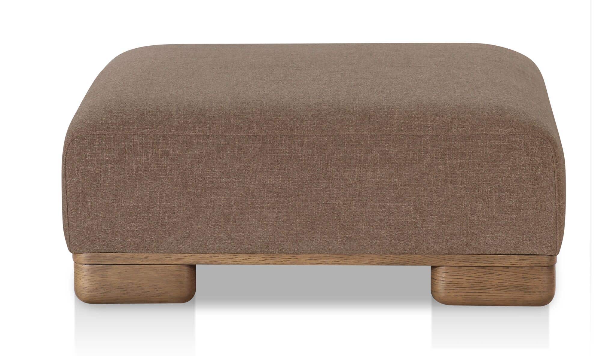 35" Dark Brown Upholstered Ottoman