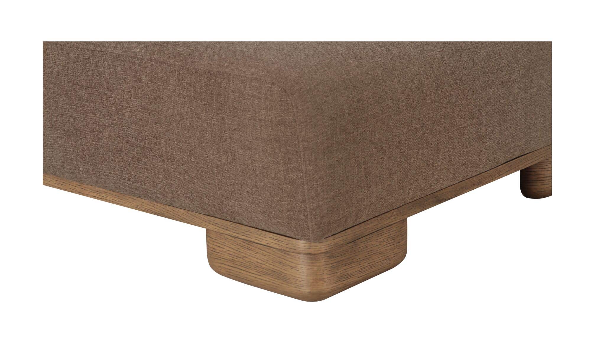 35" Dark Brown Upholstered Ottoman