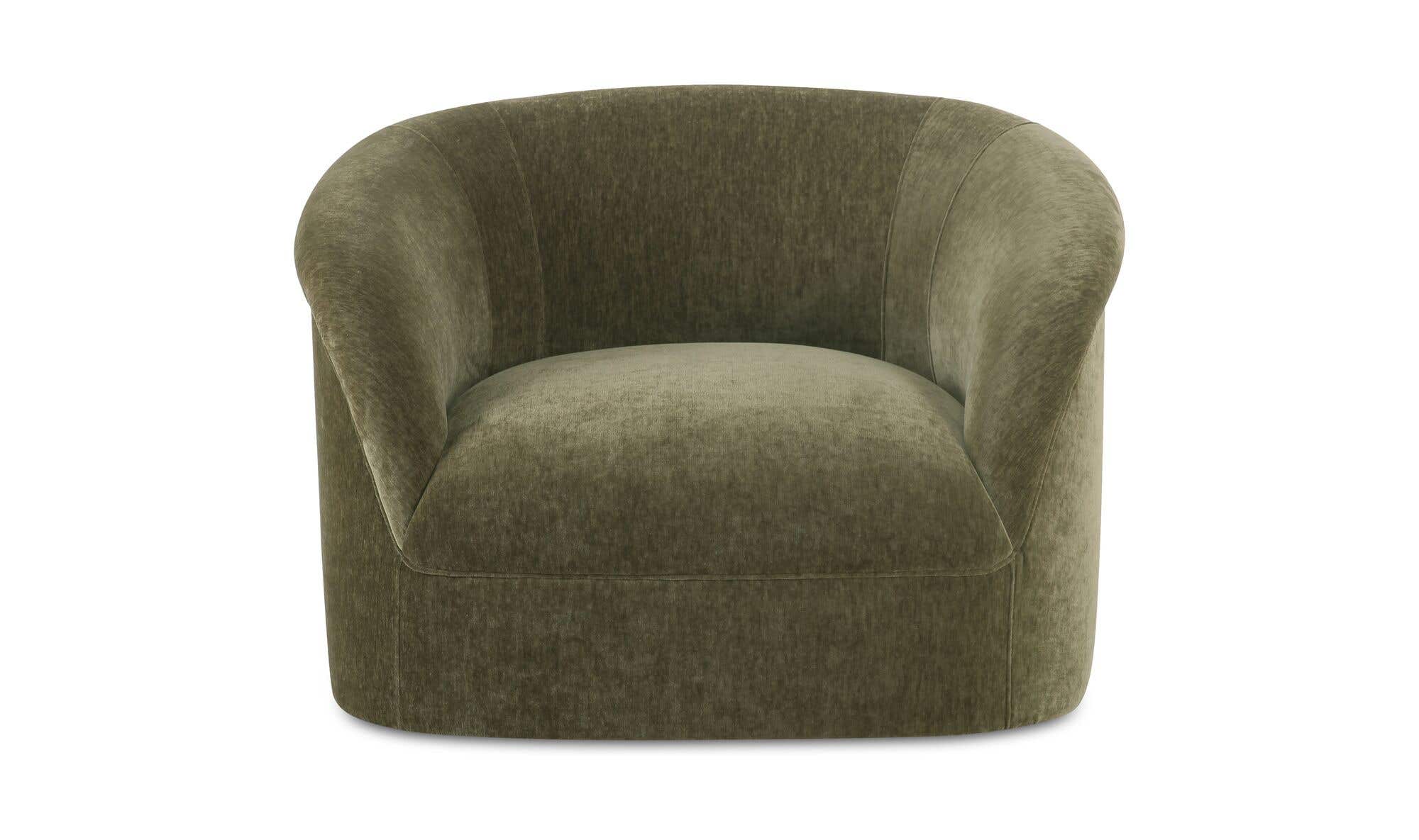 39.25" Dark Green Upholstered Lounge Chair