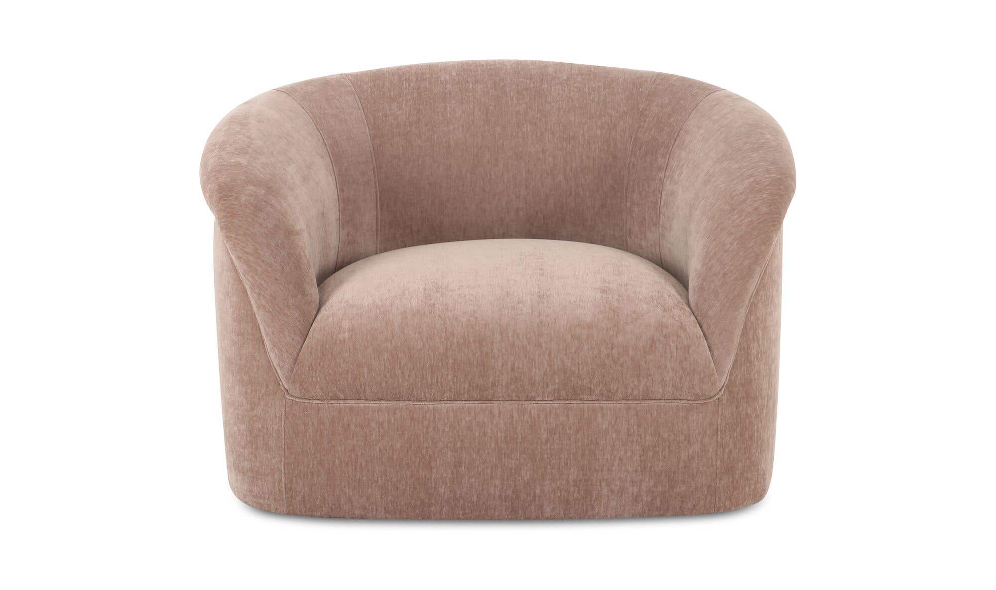 39.25" Blush Upholstered Lounge Chair