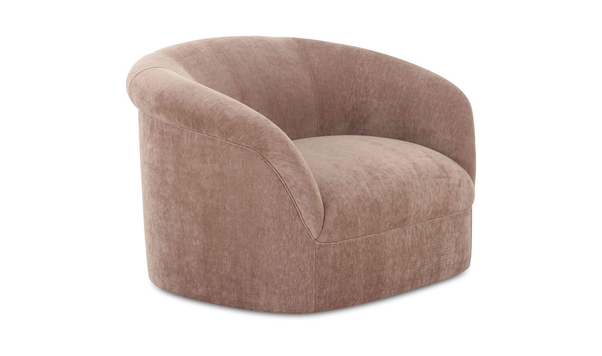 39.25" Blush Upholstered Lounge Chair