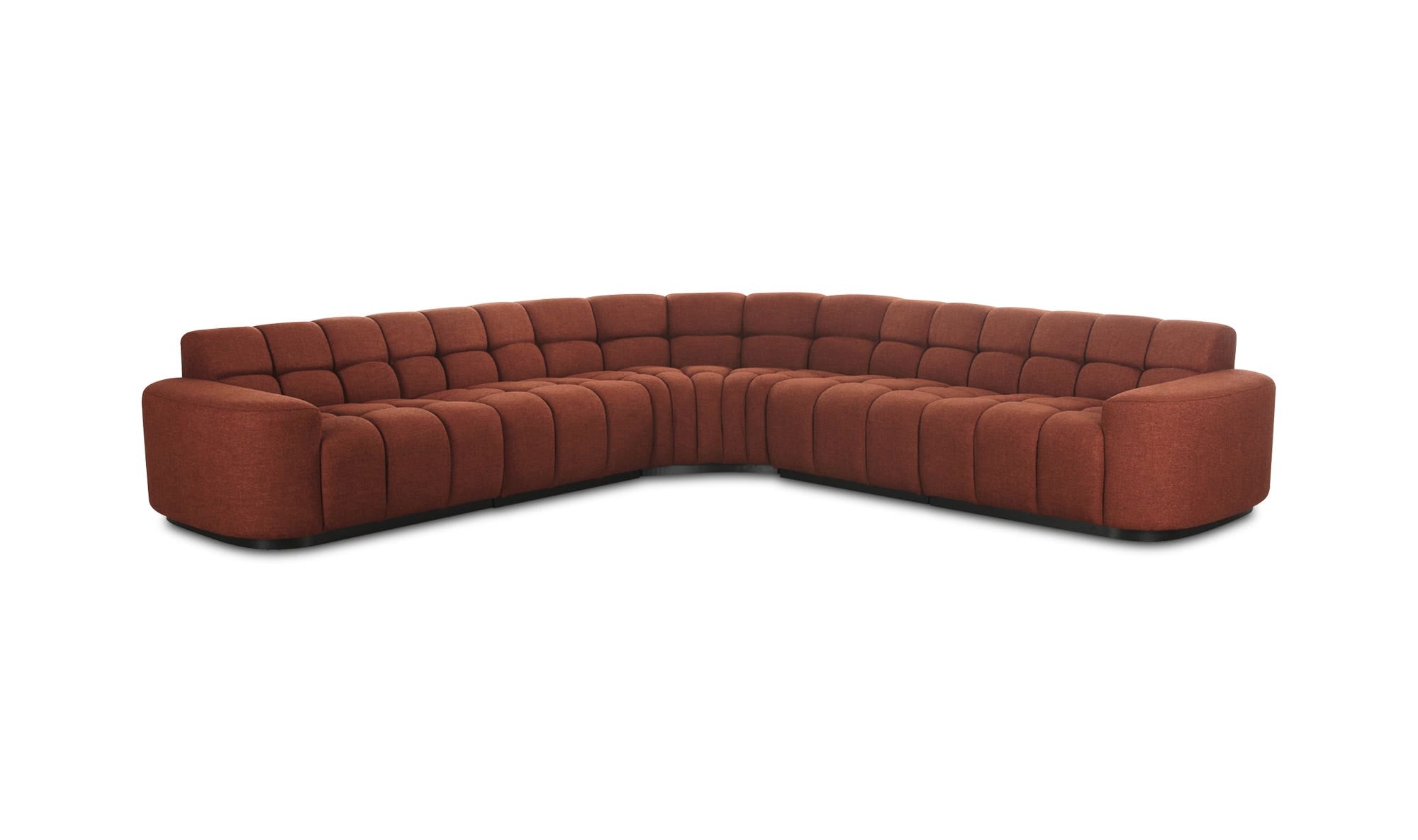 118" Rust Upholstered Sectional