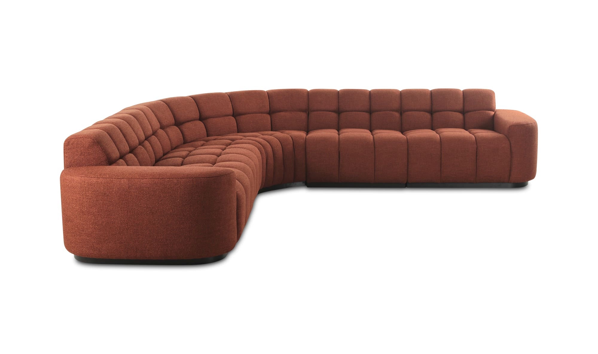 118" Rust Upholstered Sectional
