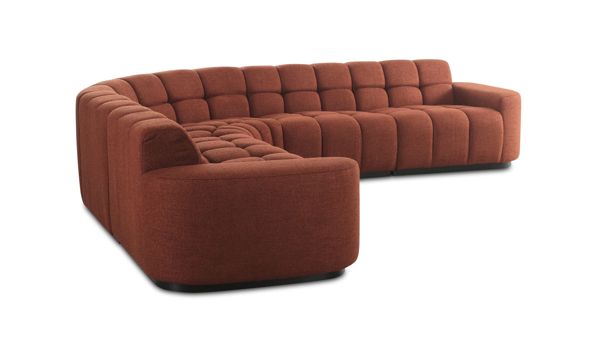 118" Rust Upholstered Sectional