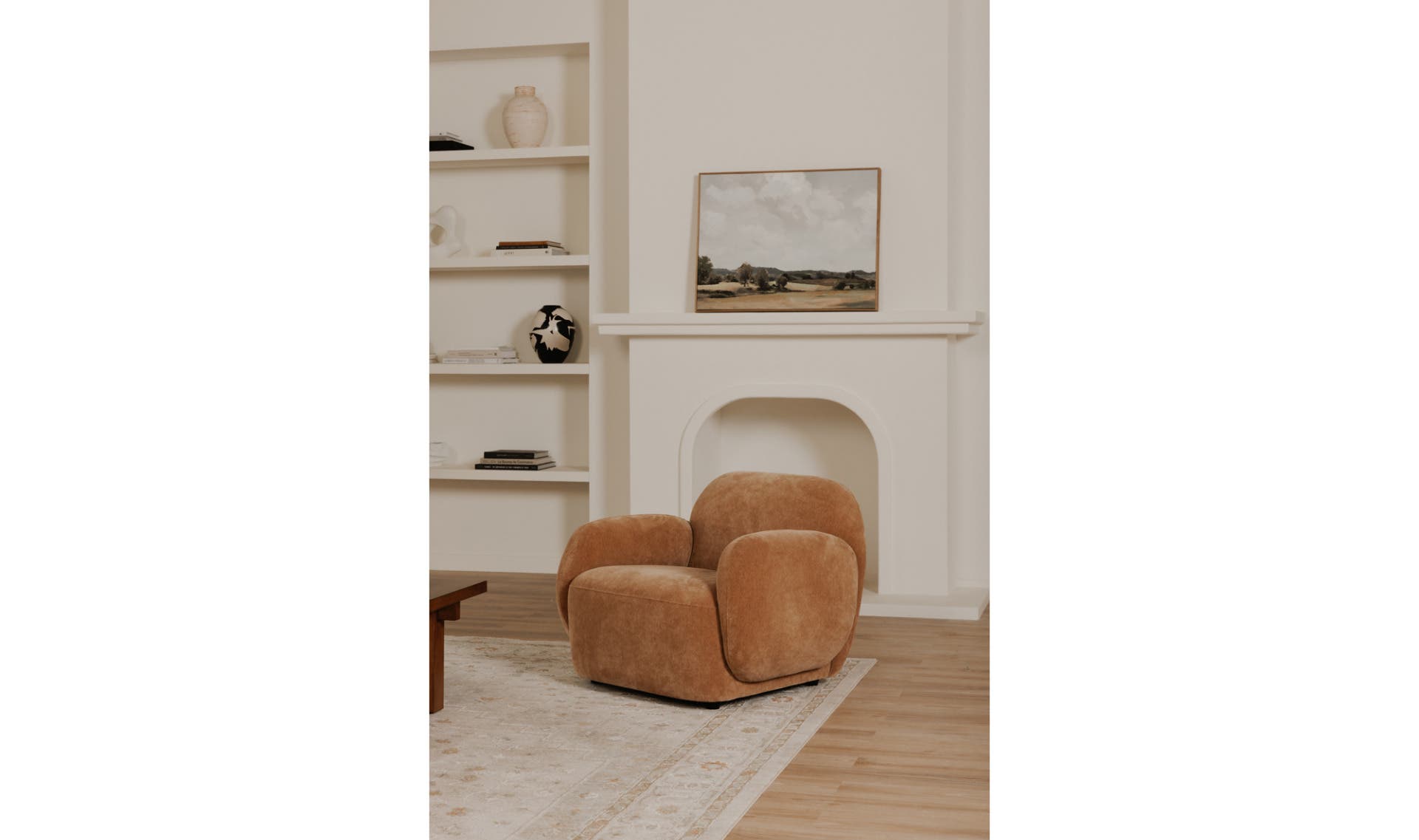 39.5" Copper Upholstered Lounge Chair