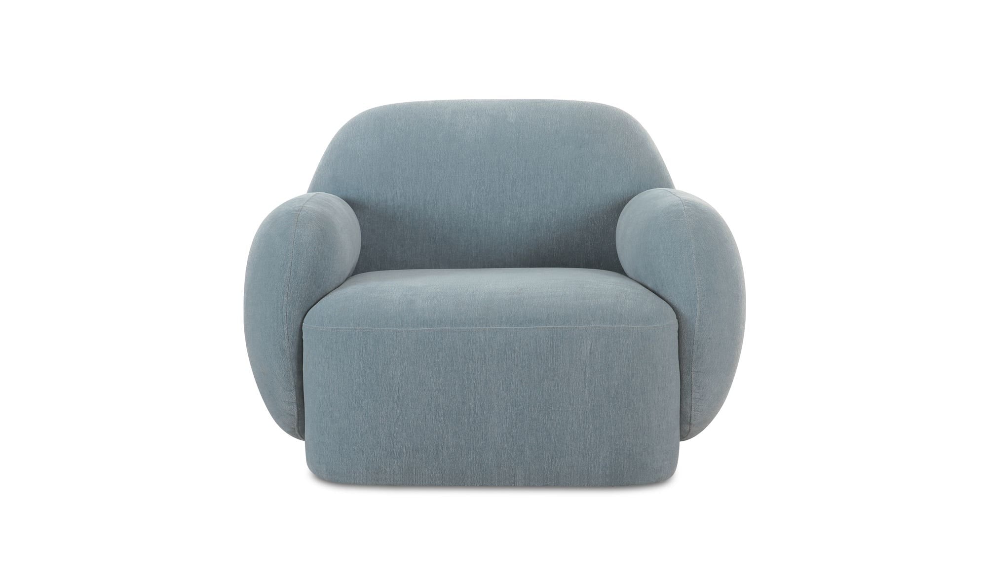 39.5" Light Blue Upholstered Lounge Chair