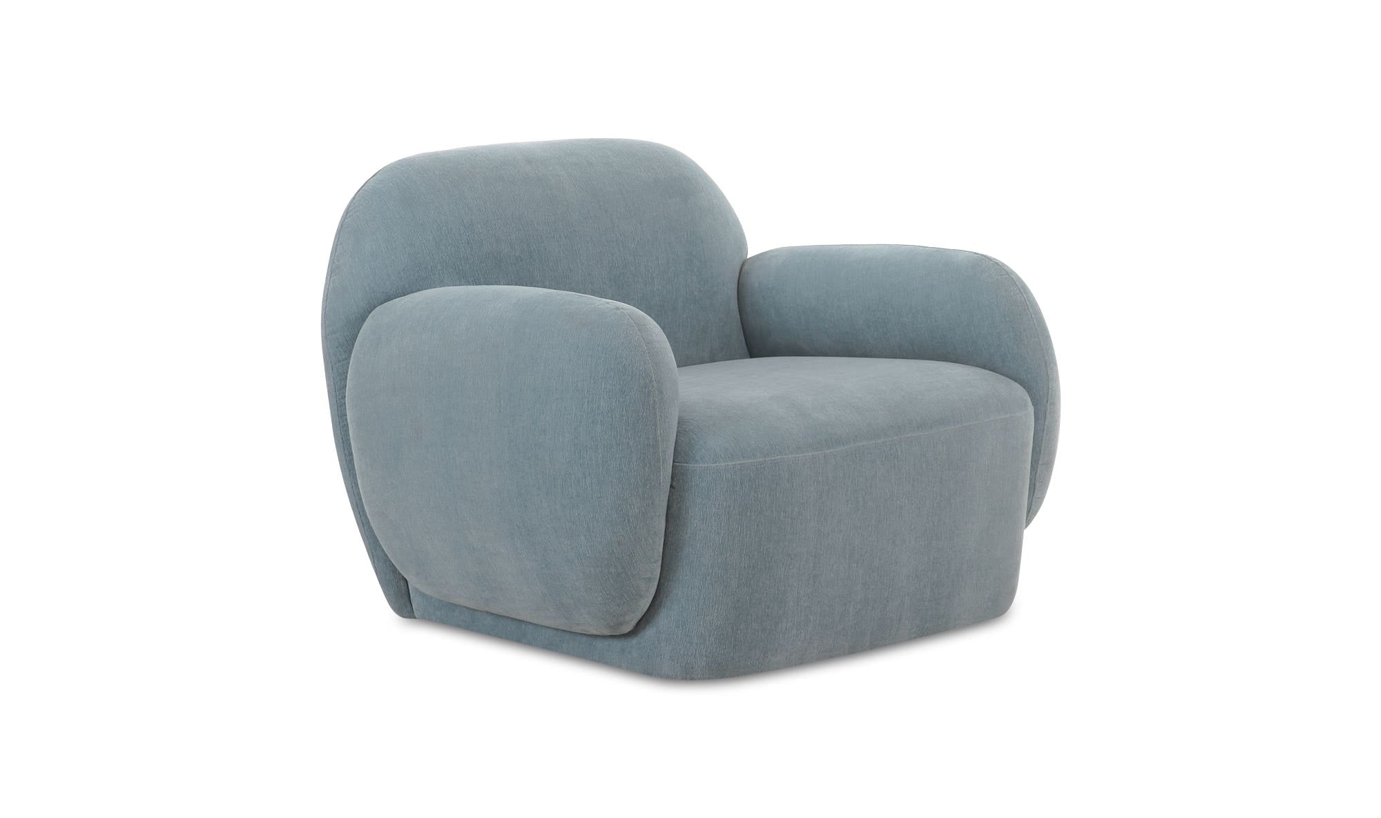 39.5" Light Blue Upholstered Lounge Chair