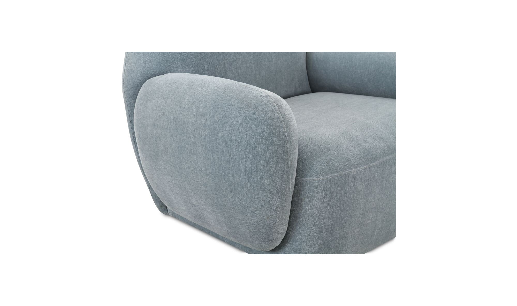 39.5" Light Blue Upholstered Lounge Chair