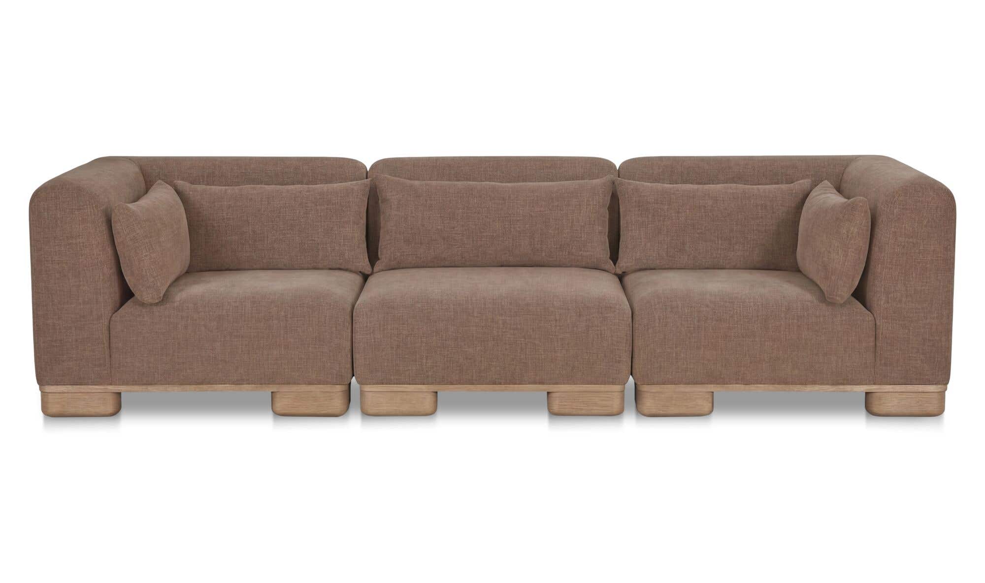 115" Dark Brown Upholstered Modular Sofa