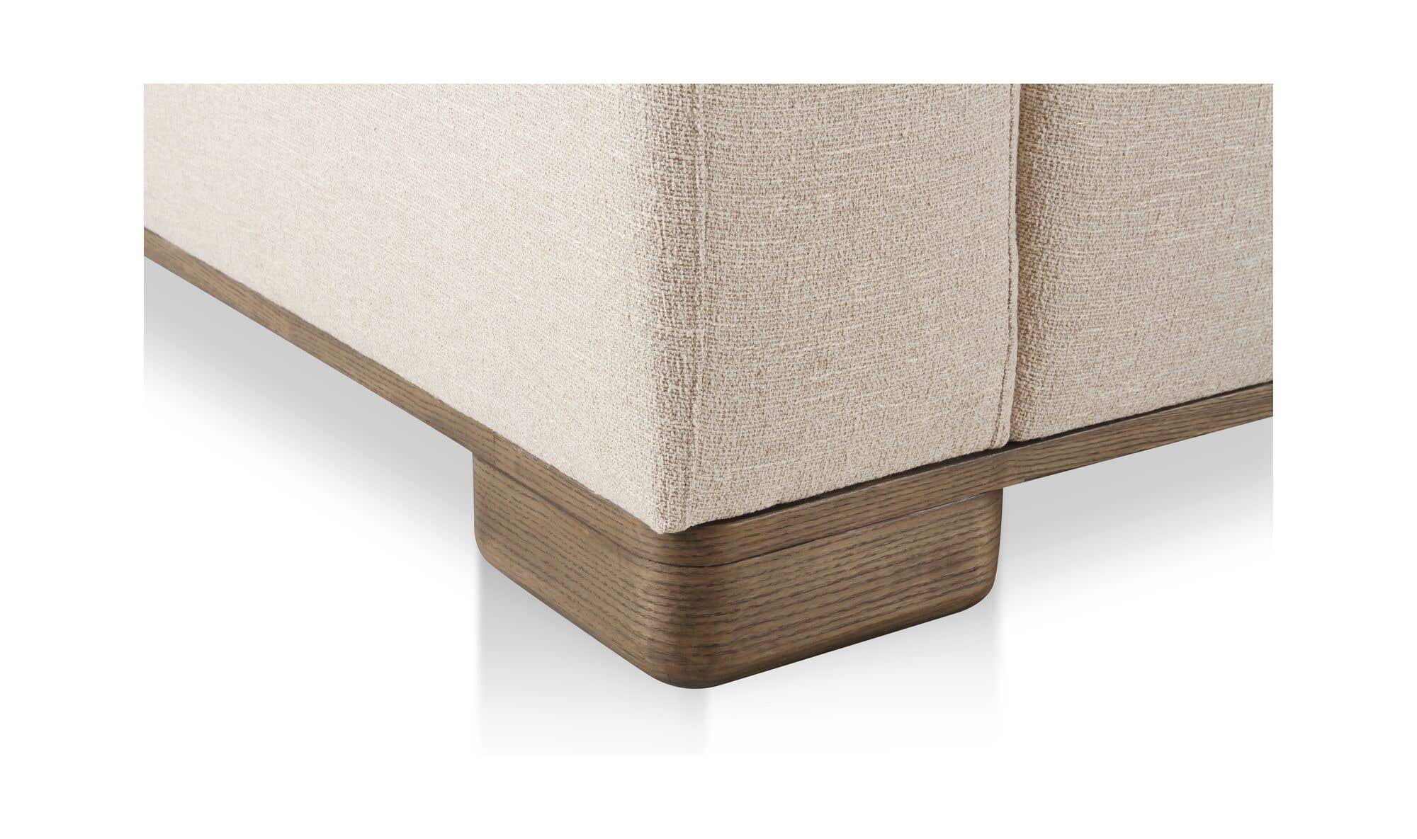 115" Oatmeal Upholstered Classic L Modular Sectional
