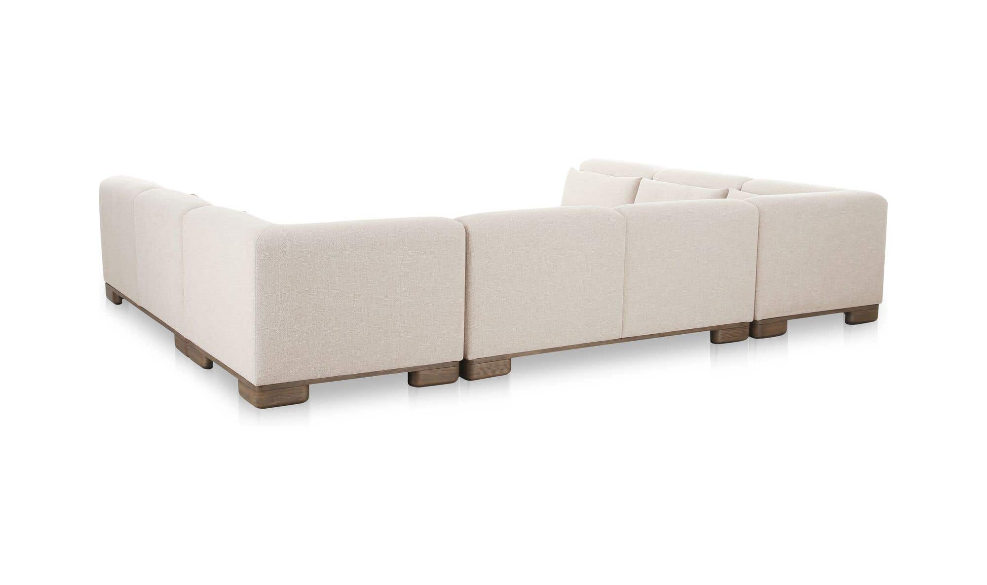 150" Oatmeal Upholstered Modular Sectional