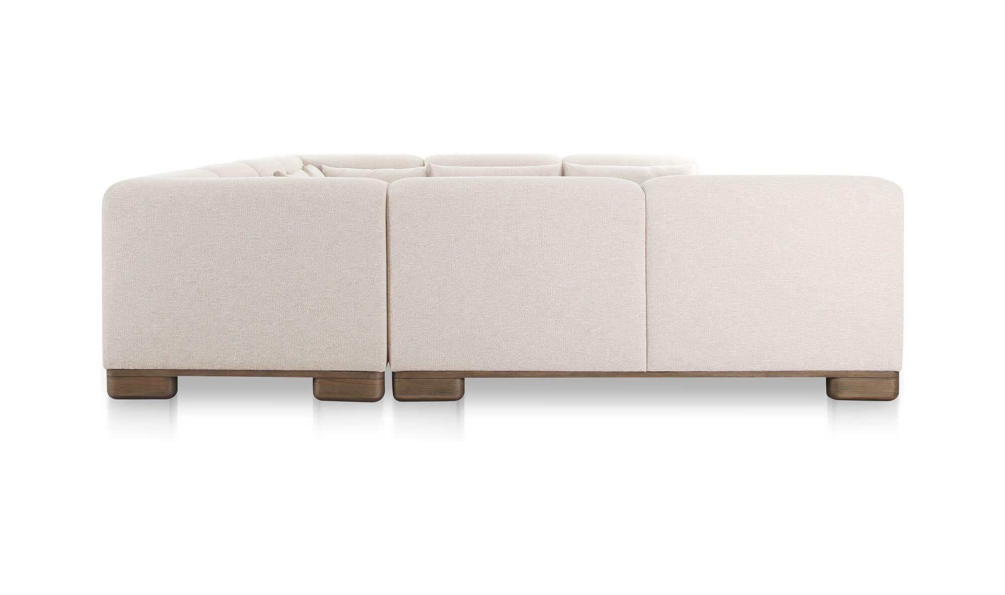 150" Oatmeal Upholstered Modular Sectional