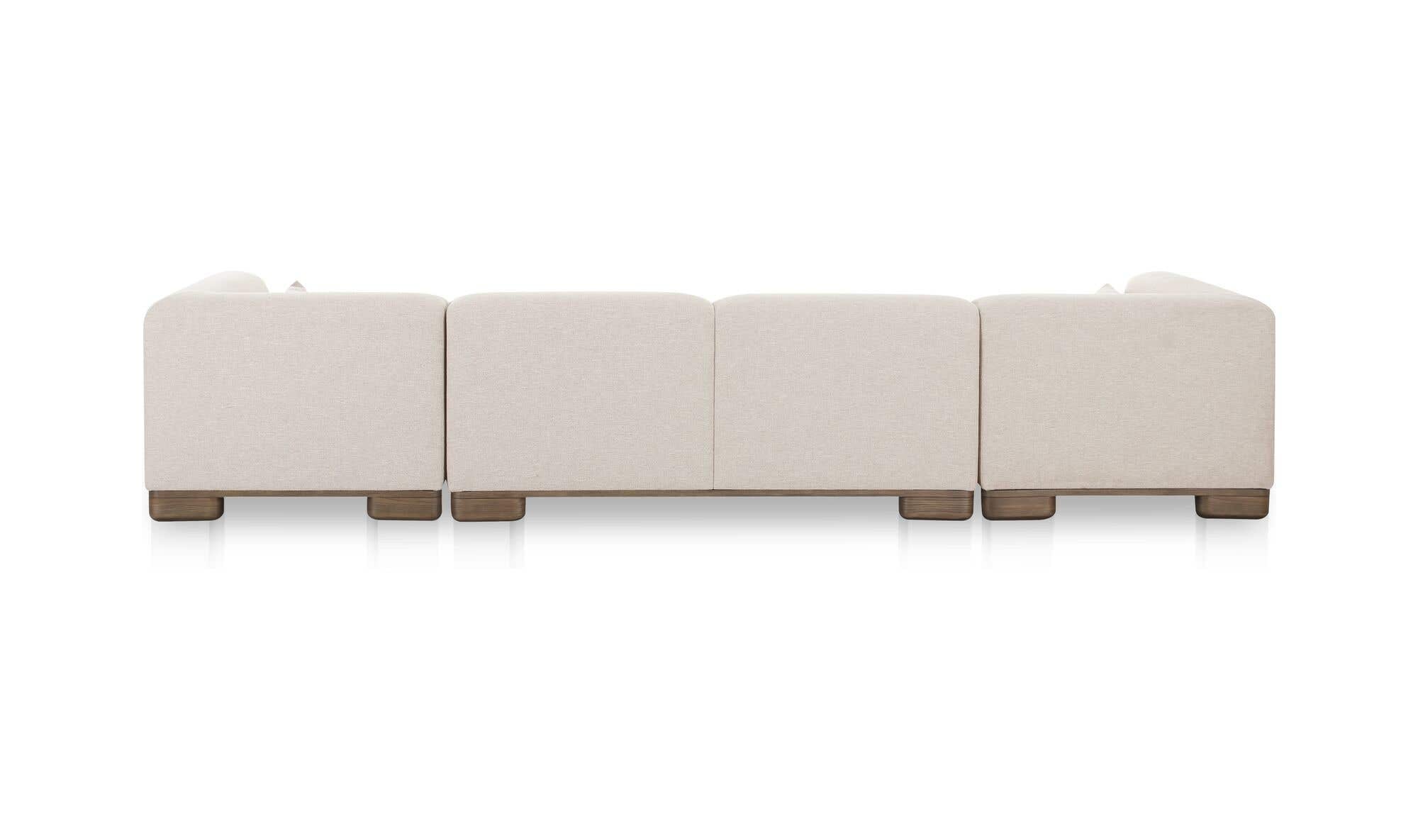 150" Oatmeal Upholstered Modular Sectional