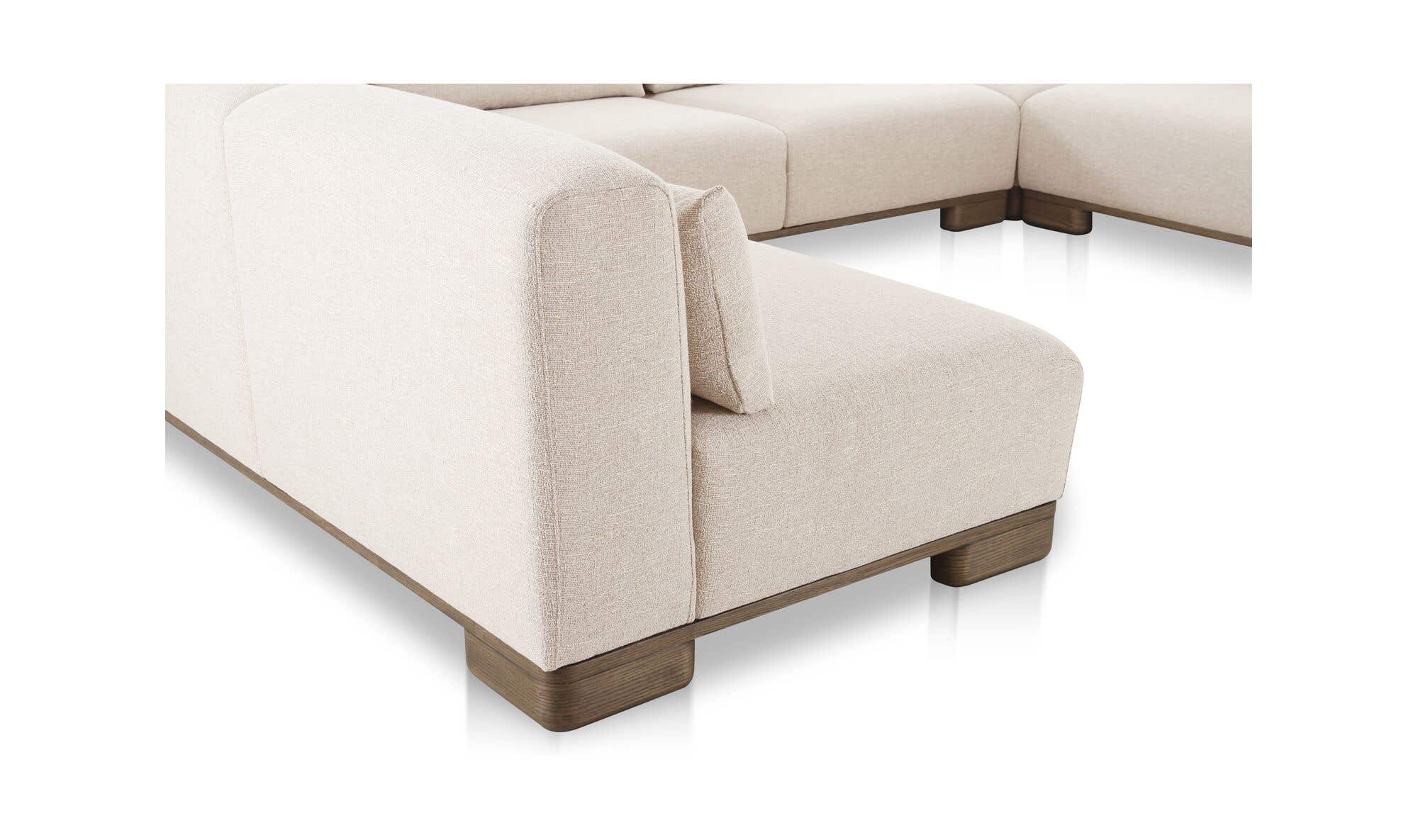 150" Oatmeal Upholstered Modular Sectional