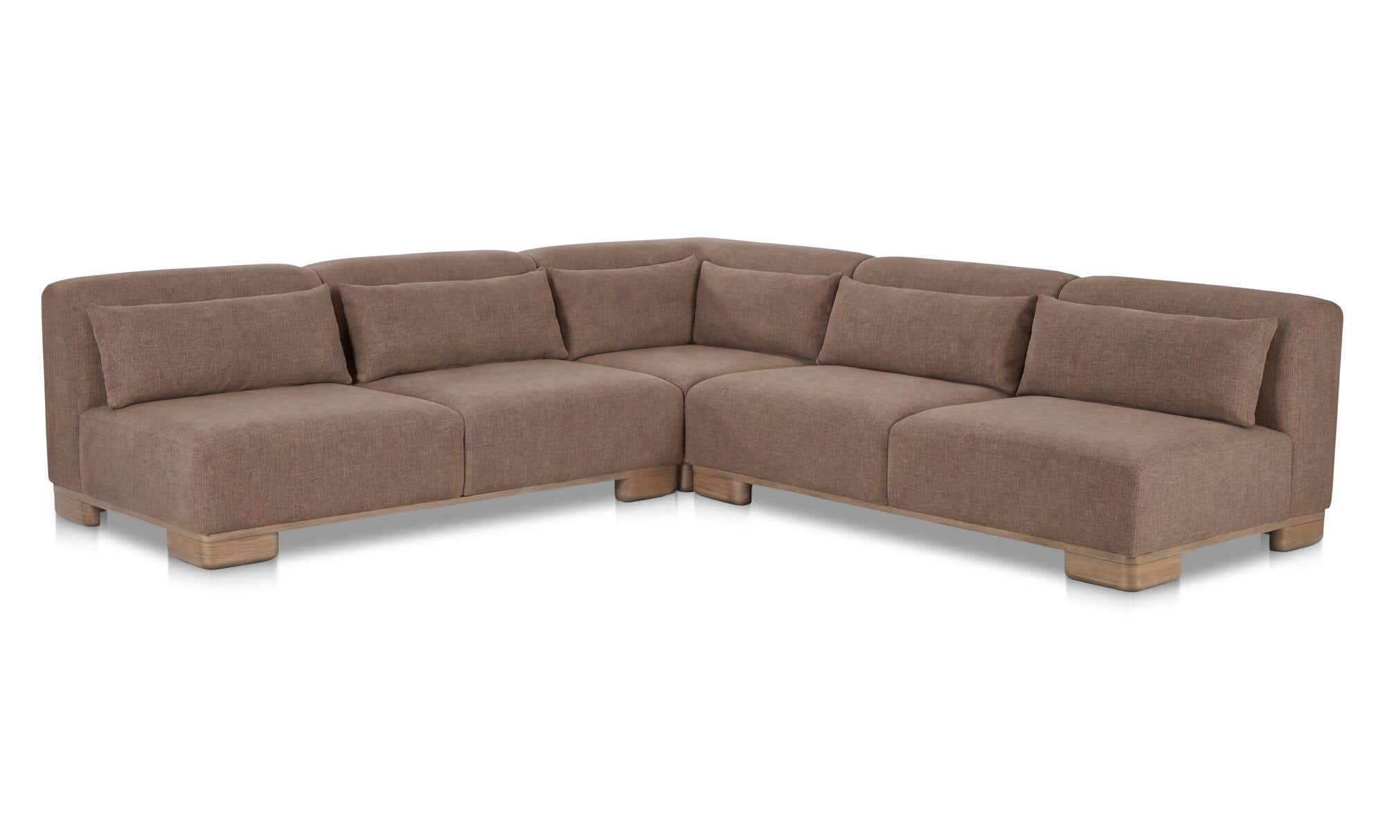 110" Dark Brown Upholstered Modular Sectional