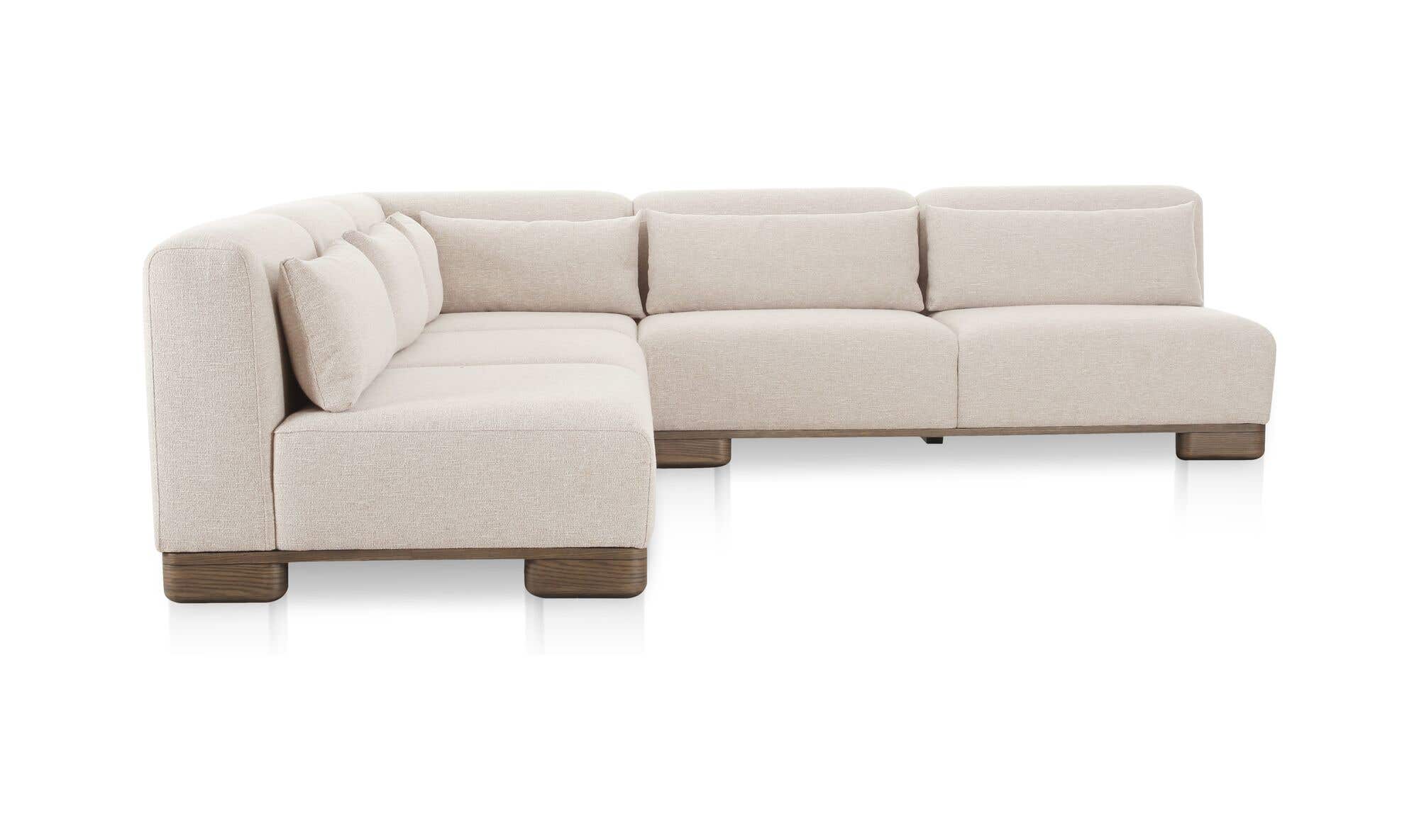 110" Oatmeal Upholstered Modular Sectional